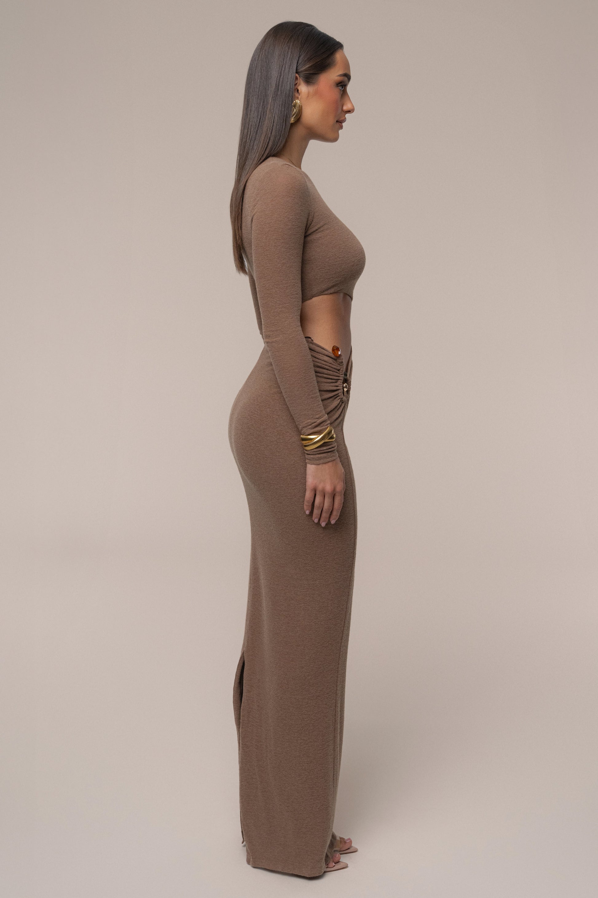Chocolate Summer Romance Cutout Dress JLUXLABEL