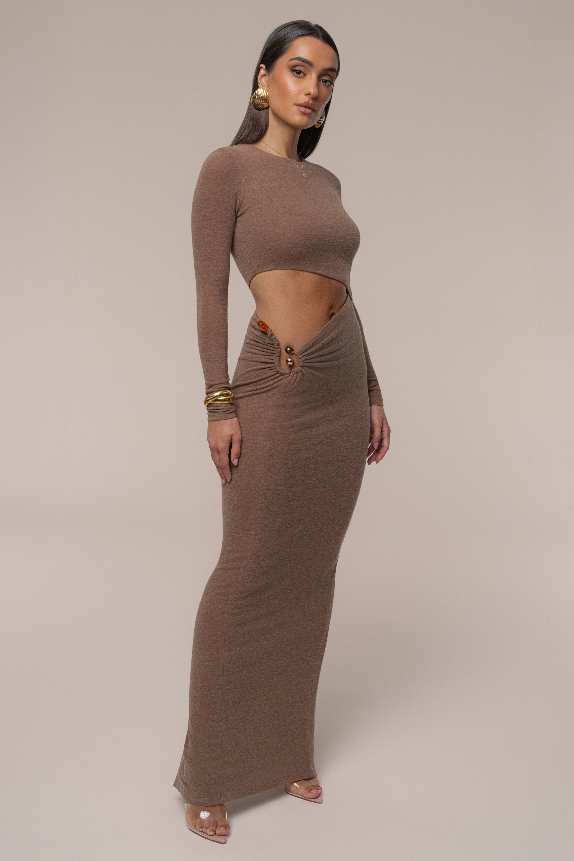 Chocolate Summer Romance Cutout Dress JLUXLABEL