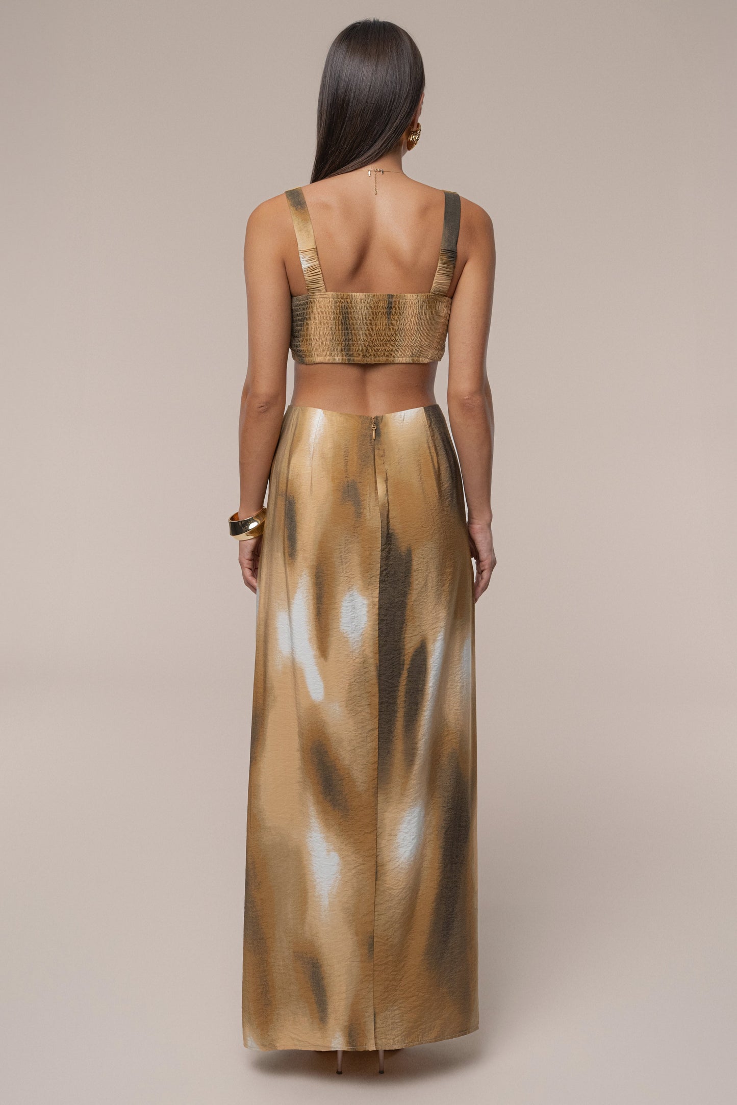 Brown Flowing Elegance Maxi Skirt JLUXLABEL