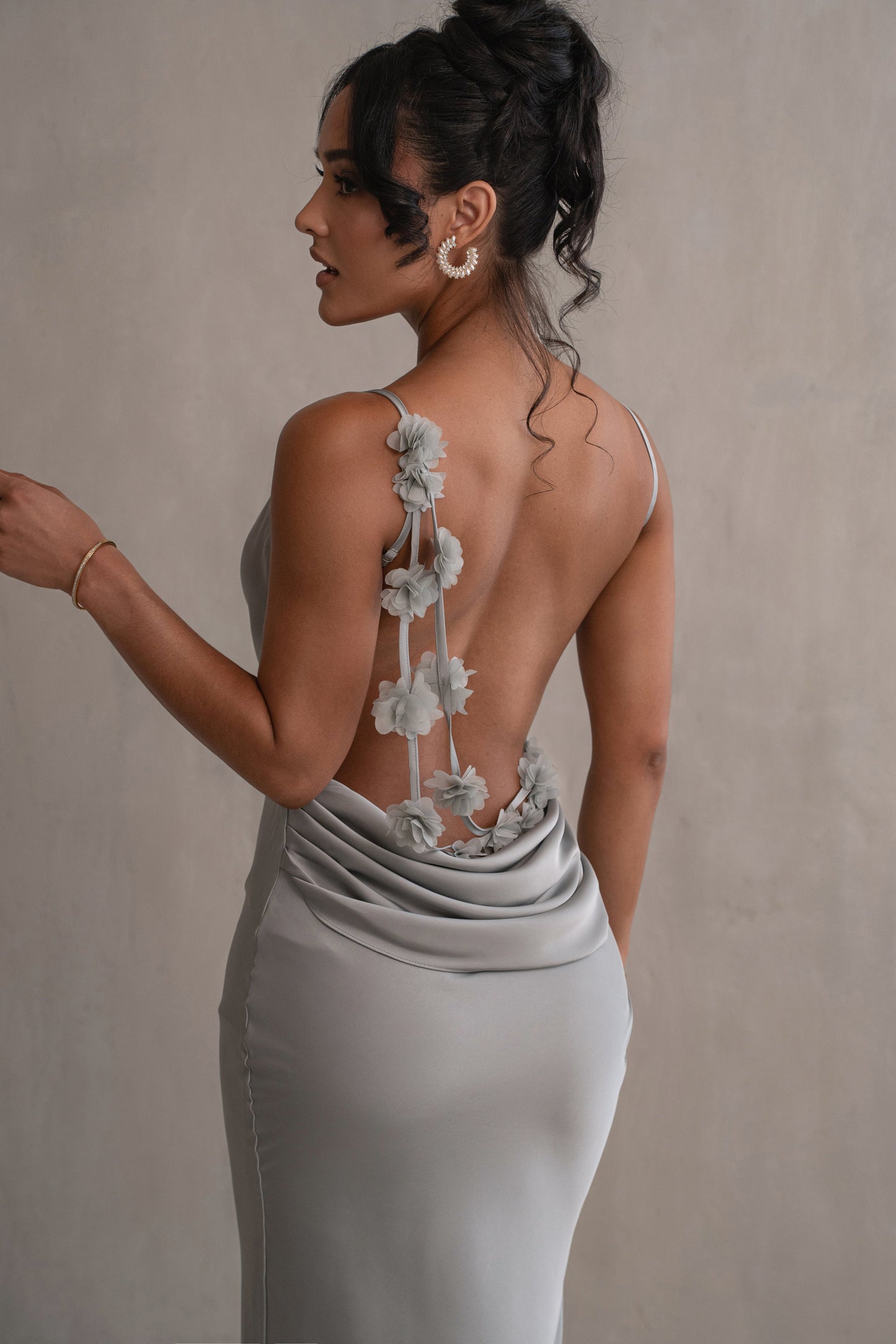 Sage Down The Aisle Satin Gown JLUXLABEL