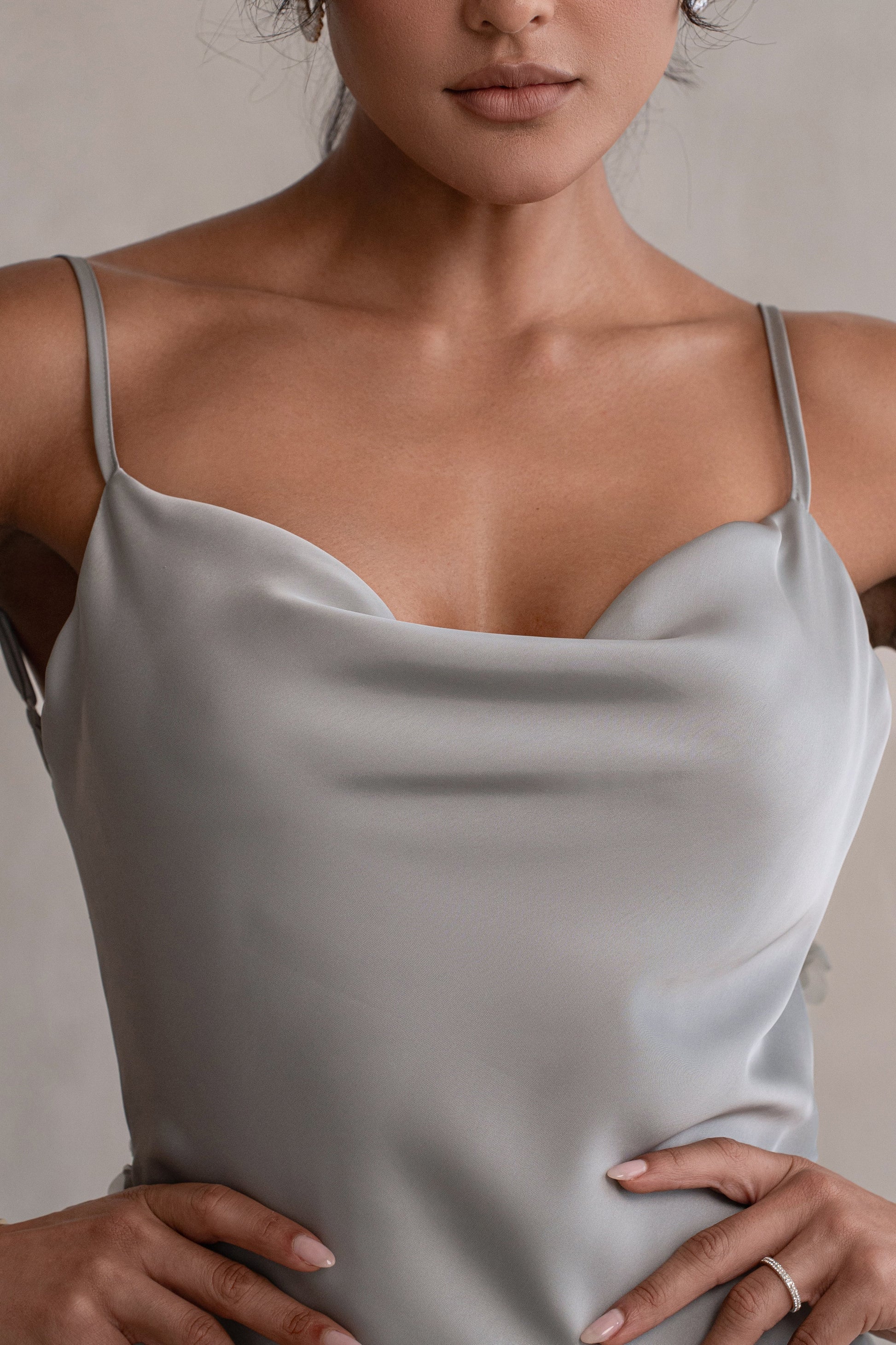 Sage Down The Aisle Satin Gown JLUXLABEL