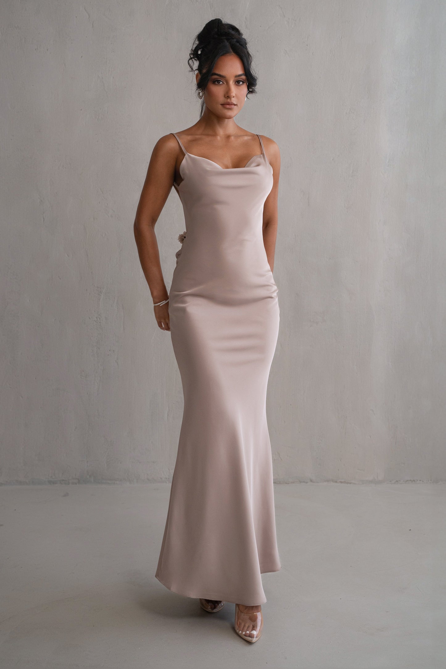 Bronze Down The Aisle Satin Gown JLUXLABEL