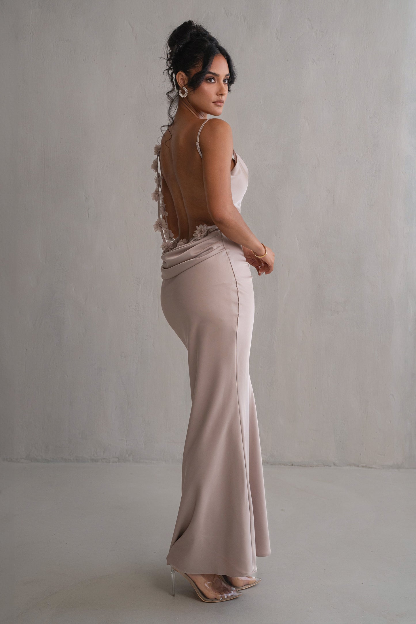 Bronze Down The Aisle Satin Gown JLUXLABEL