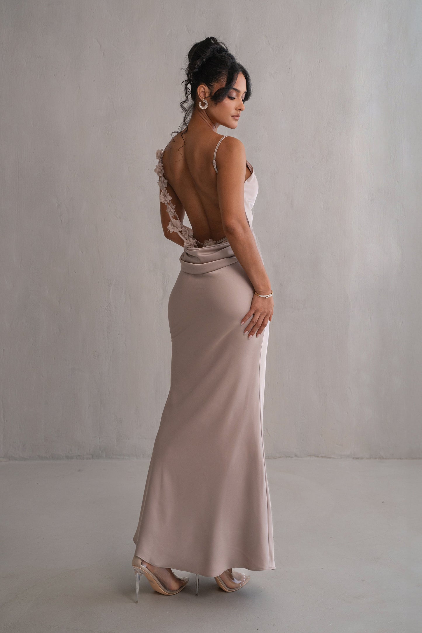 Bronze Down The Aisle Satin Gown JLUXLABEL