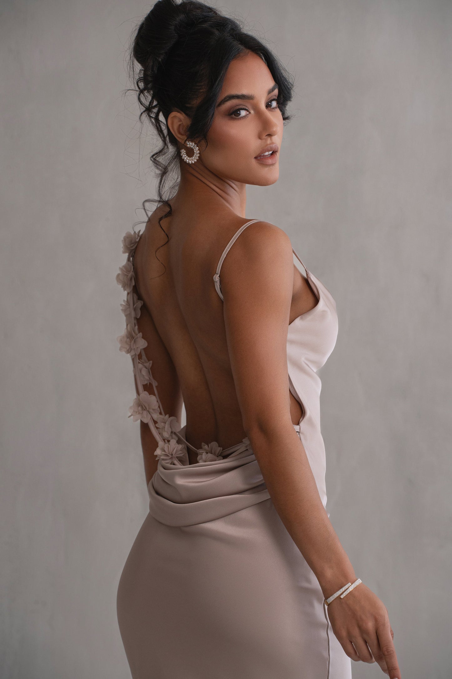 Bronze Down The Aisle Satin Gown JLUXLABEL