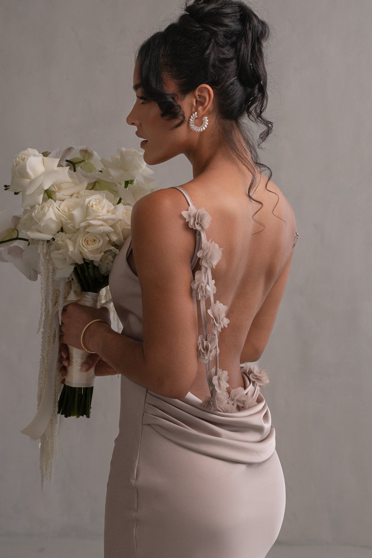 Bronze Down The Aisle Satin Gown JLUXLABEL