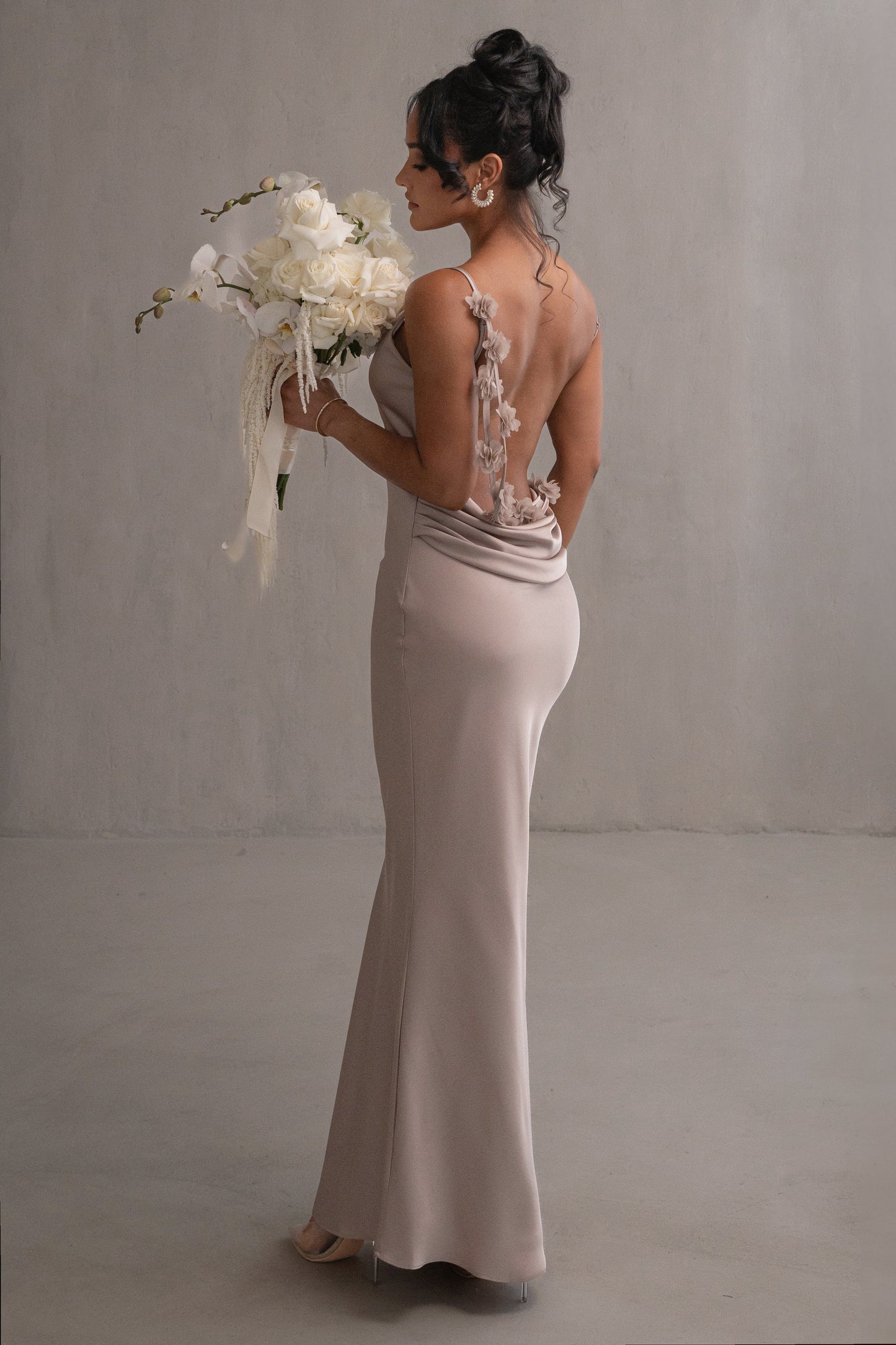 Bronze Down The Aisle Satin Gown JLUXLABEL