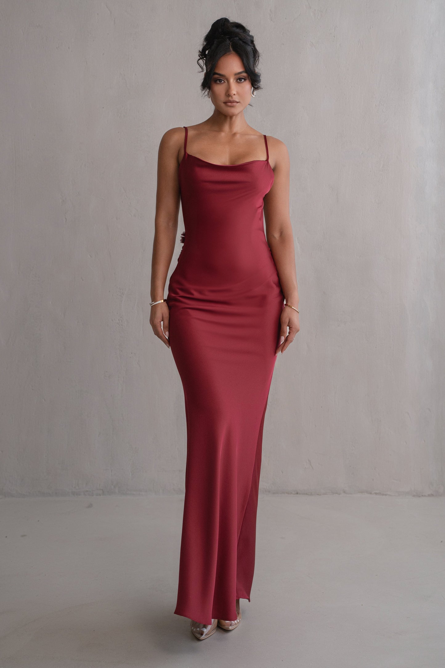 PRE-ORDER Red Down The Aisle Satin Gown NEWFASHIONEDGE