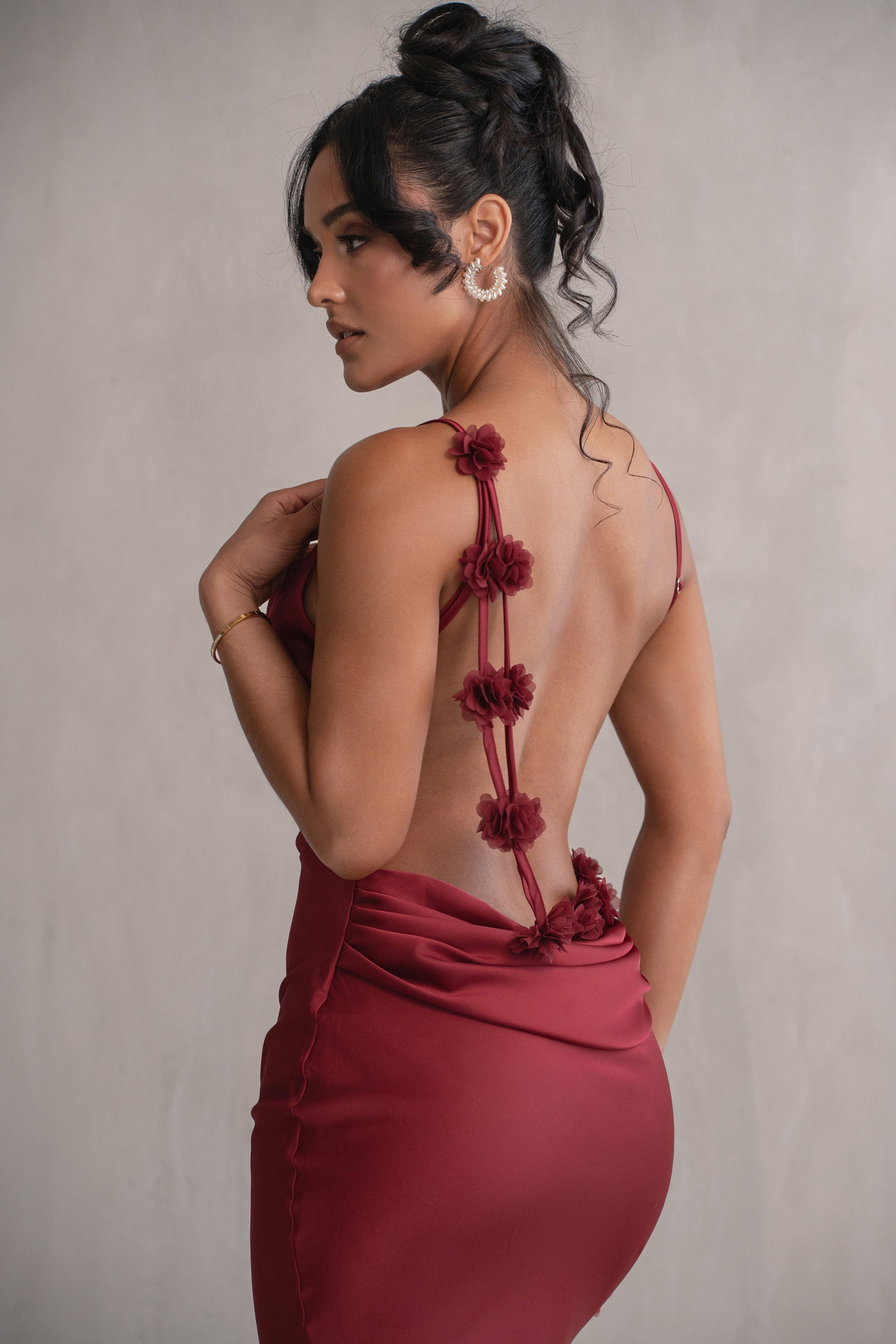 PRE-ORDER Red Down The Aisle Satin Gown NEWFASHIONEDGE