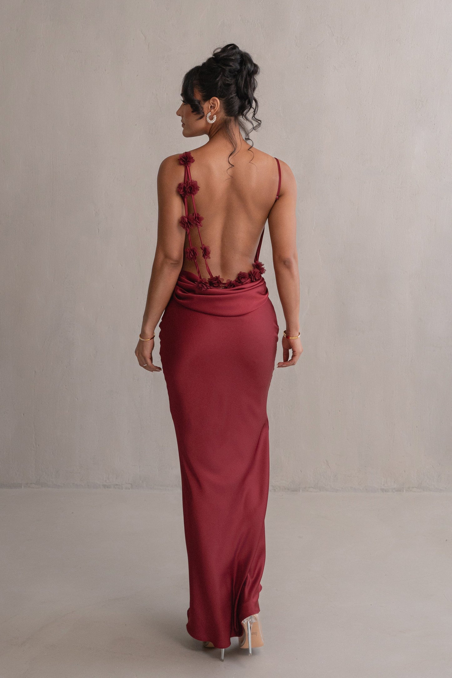 PRE-ORDER Red Down The Aisle Satin Gown NEWFASHIONEDGE