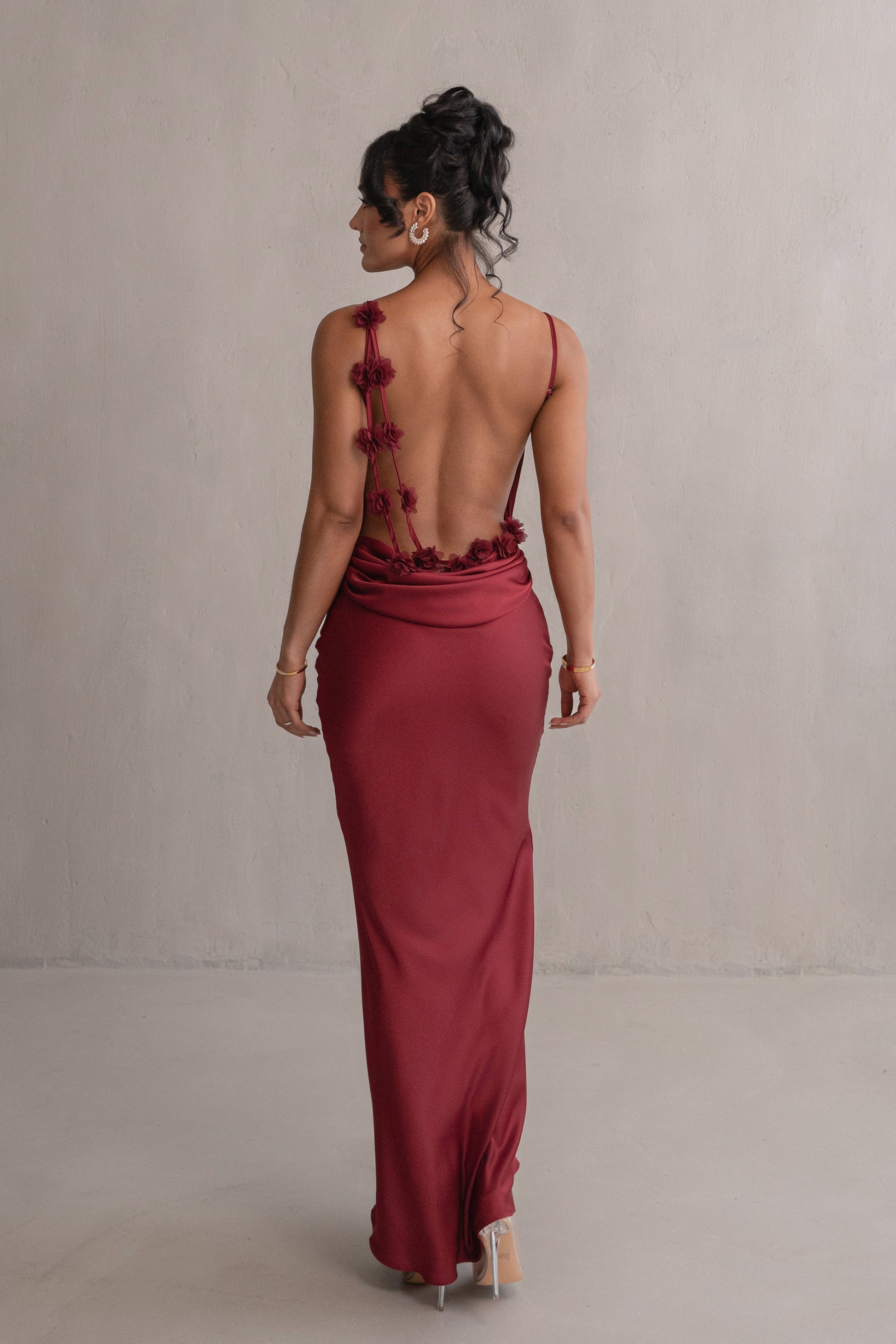PRE-ORDER Red Down The Aisle Satin Gown NEWFASHIONEDGE