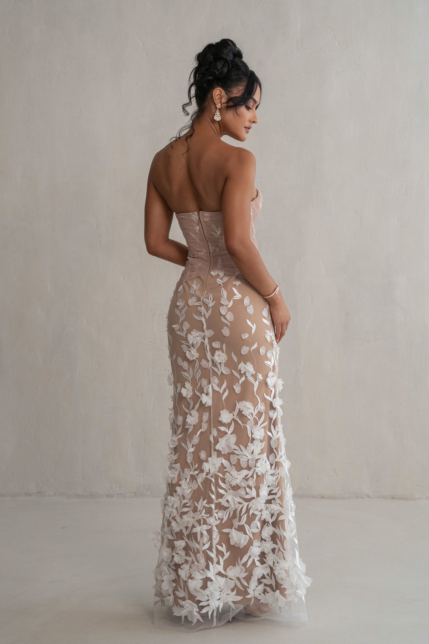 Ivory Everlasting Embroidered Gown NEWFASHIONEDGE