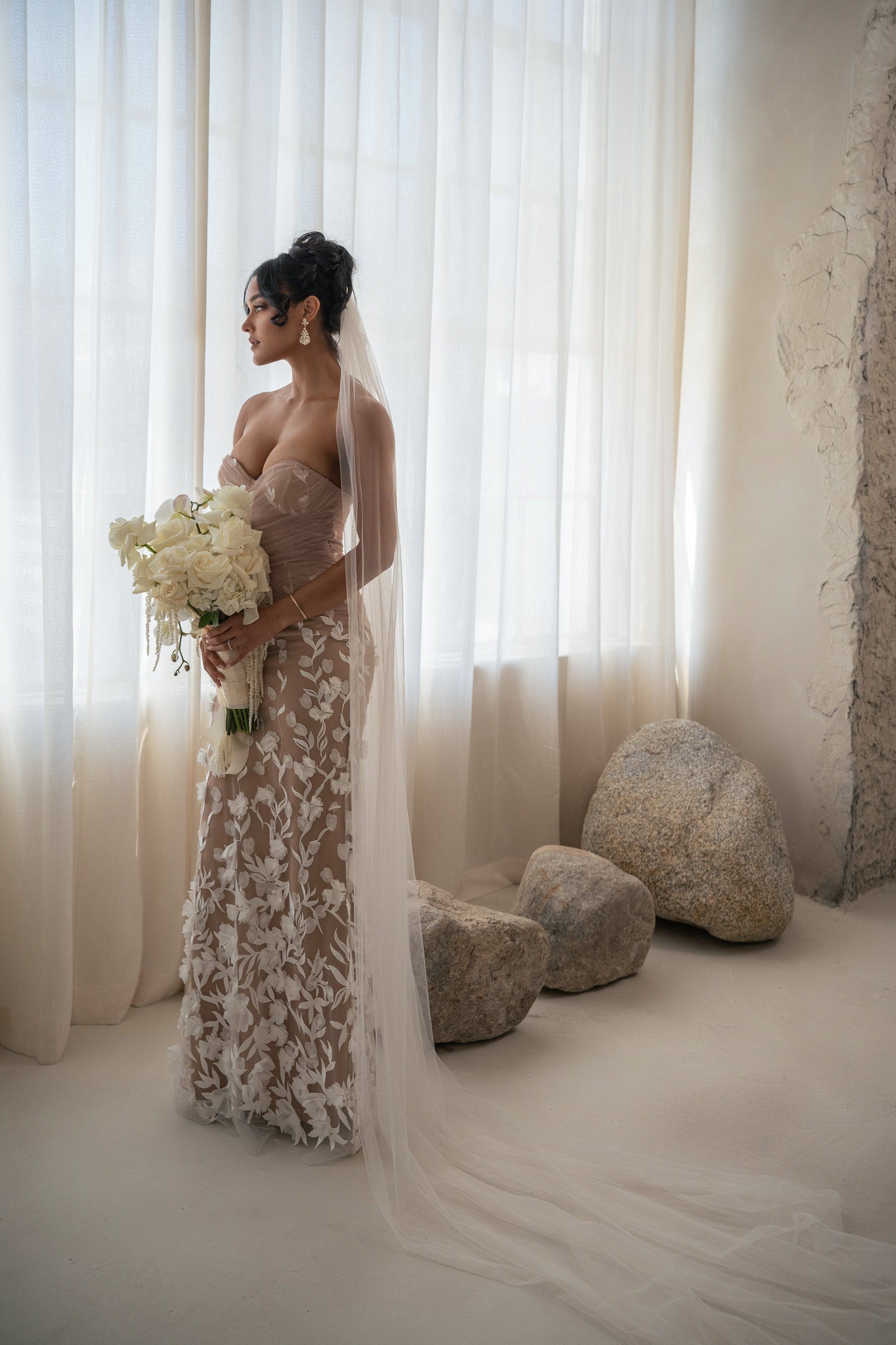 Ivory Everlasting Embroidered Gown NEWFASHIONEDGE