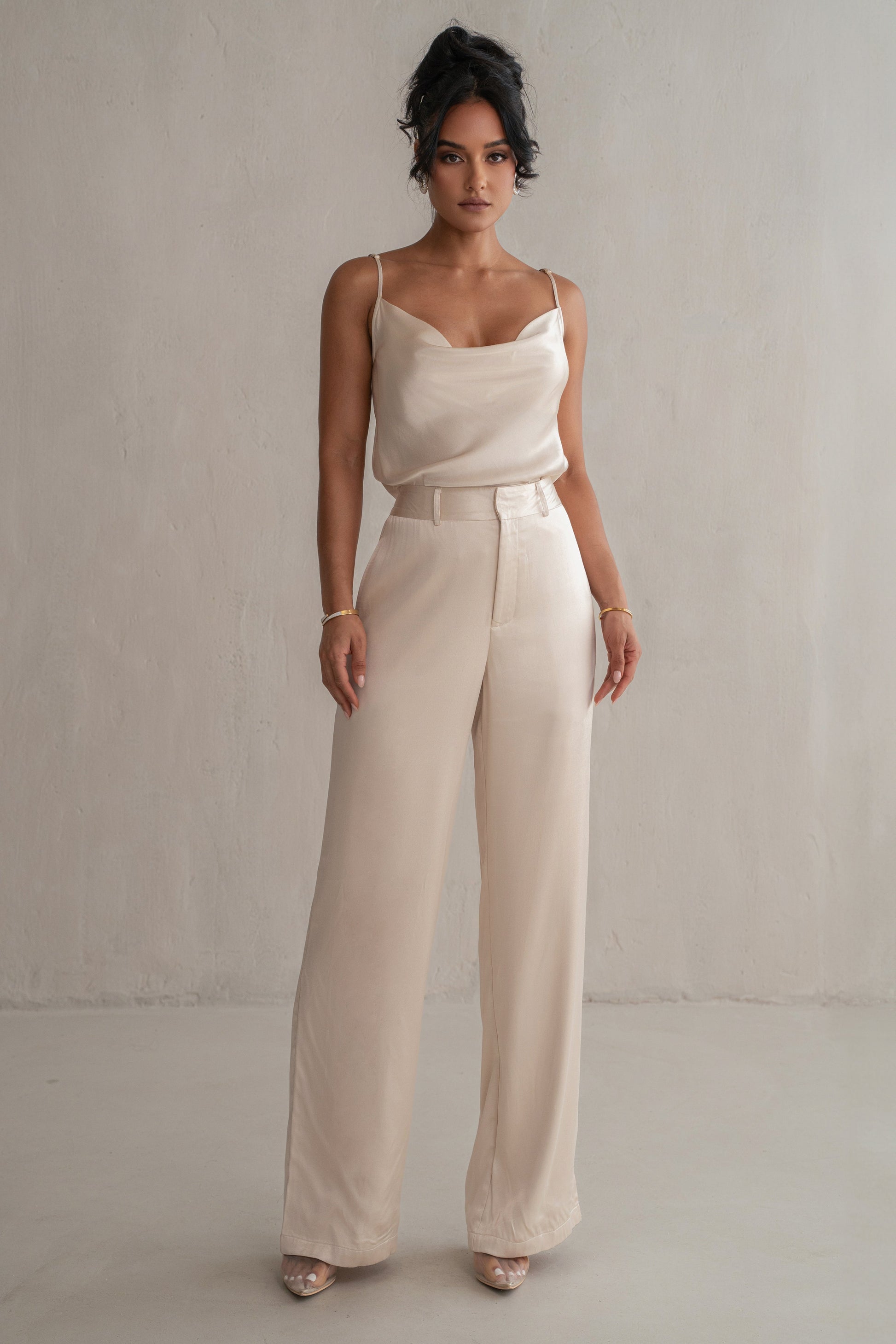 Champagne Amour Satin Top JLUXLABEL