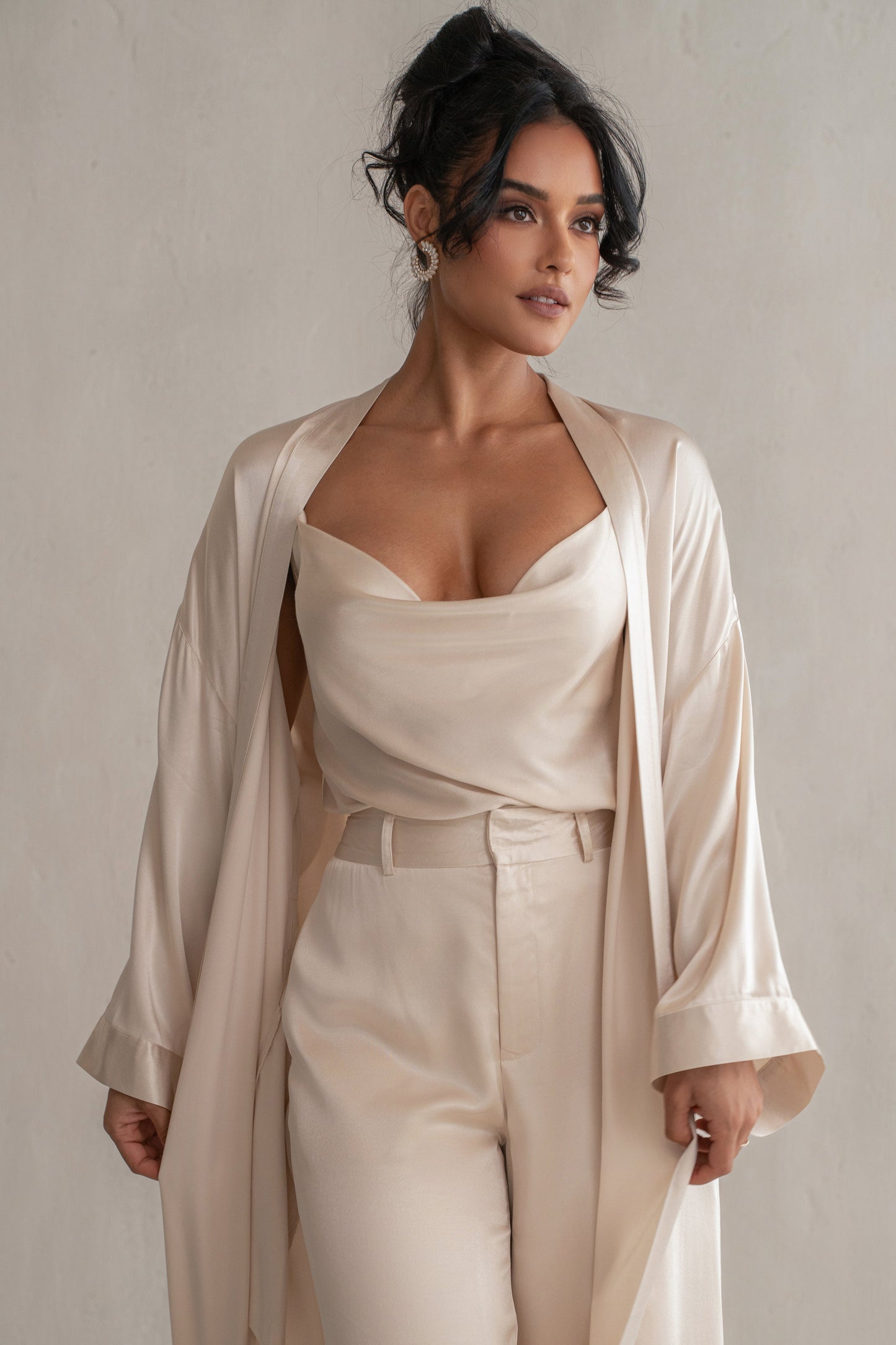 Champagne Amour Satin Top JLUXLABEL