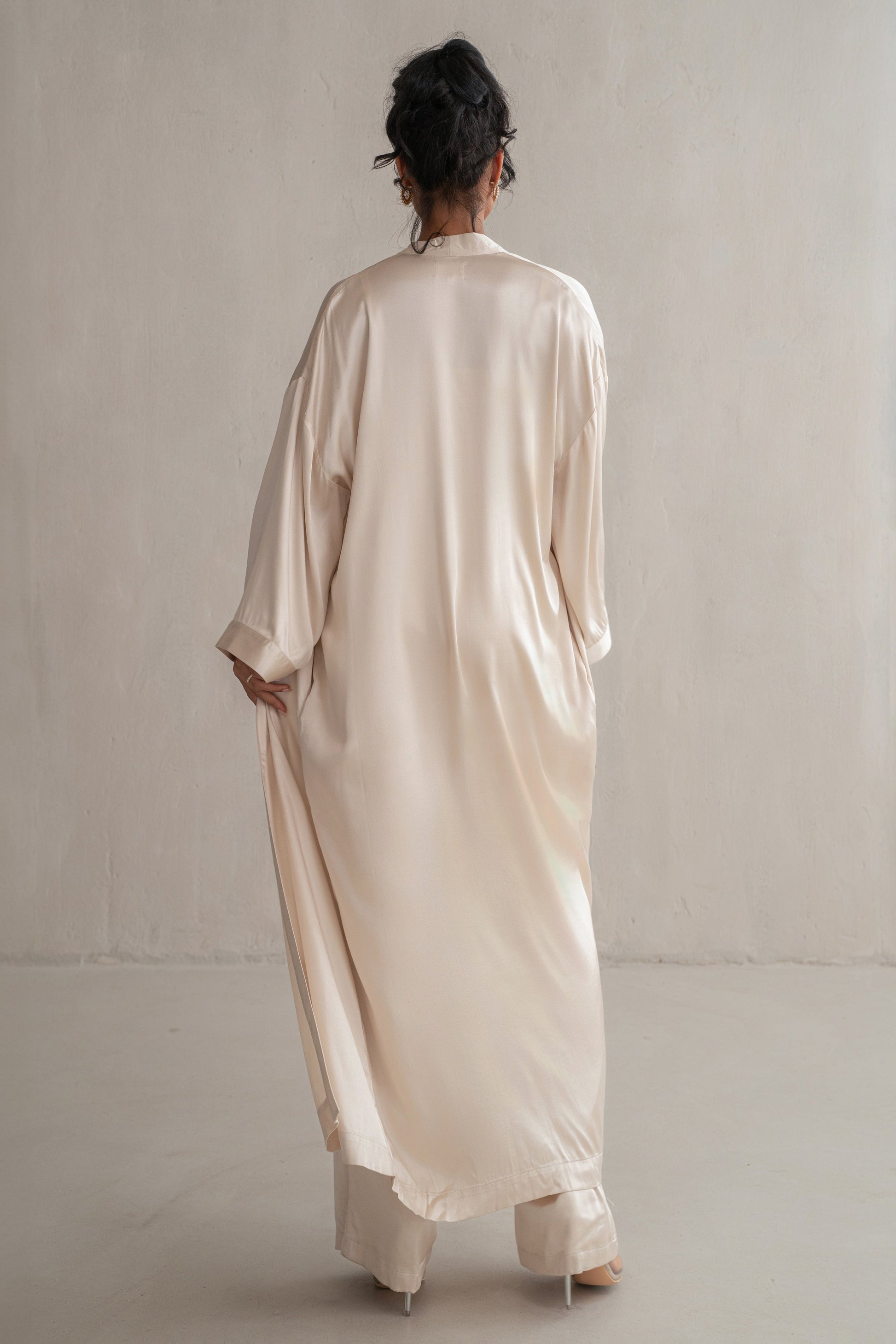 Champagne Forever And Always Satin Robe JLUXLABEL