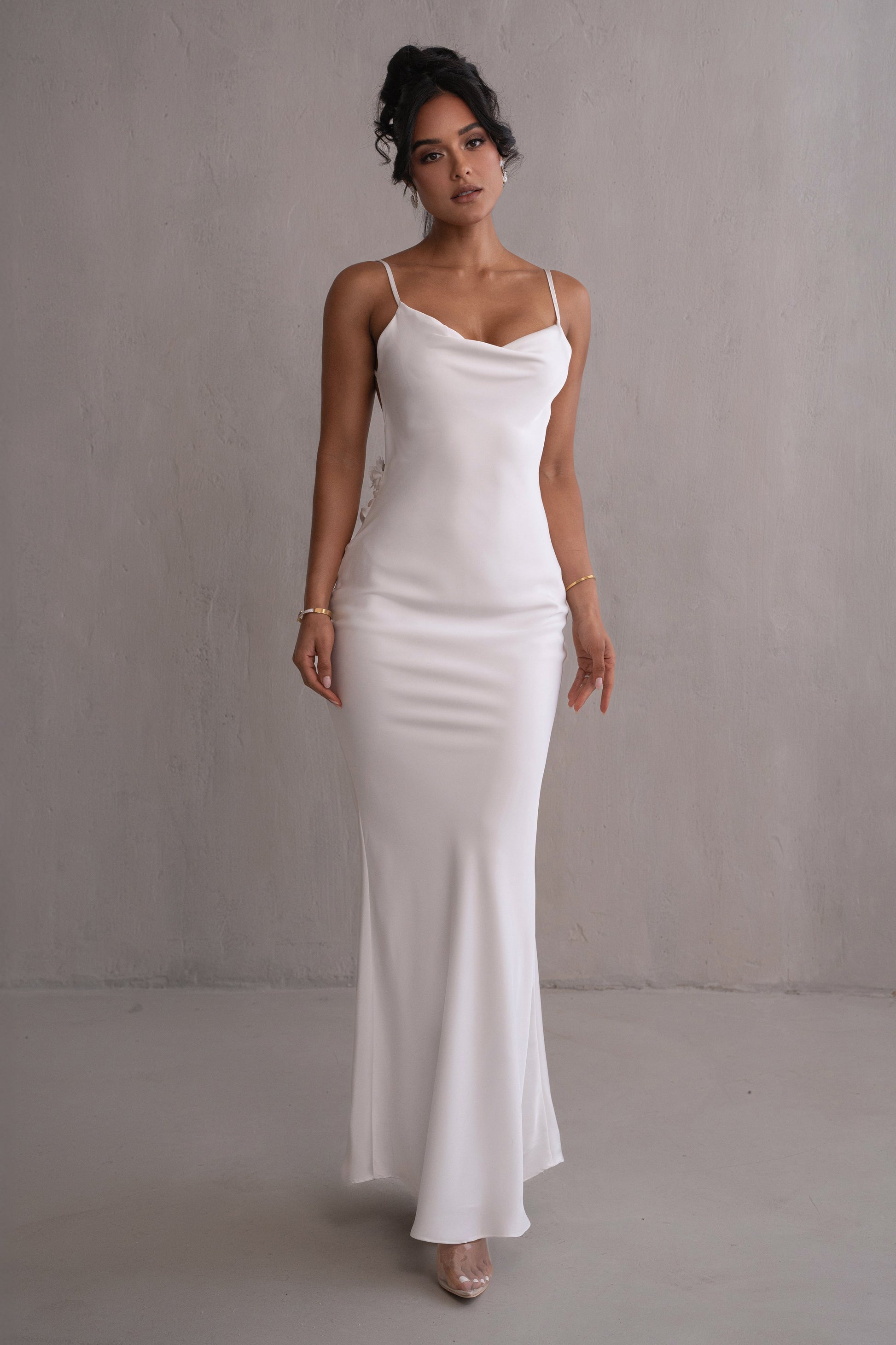 PRE-ORDER Ivory Down The Aisle Satin Gown NEWFASHIONEDGE