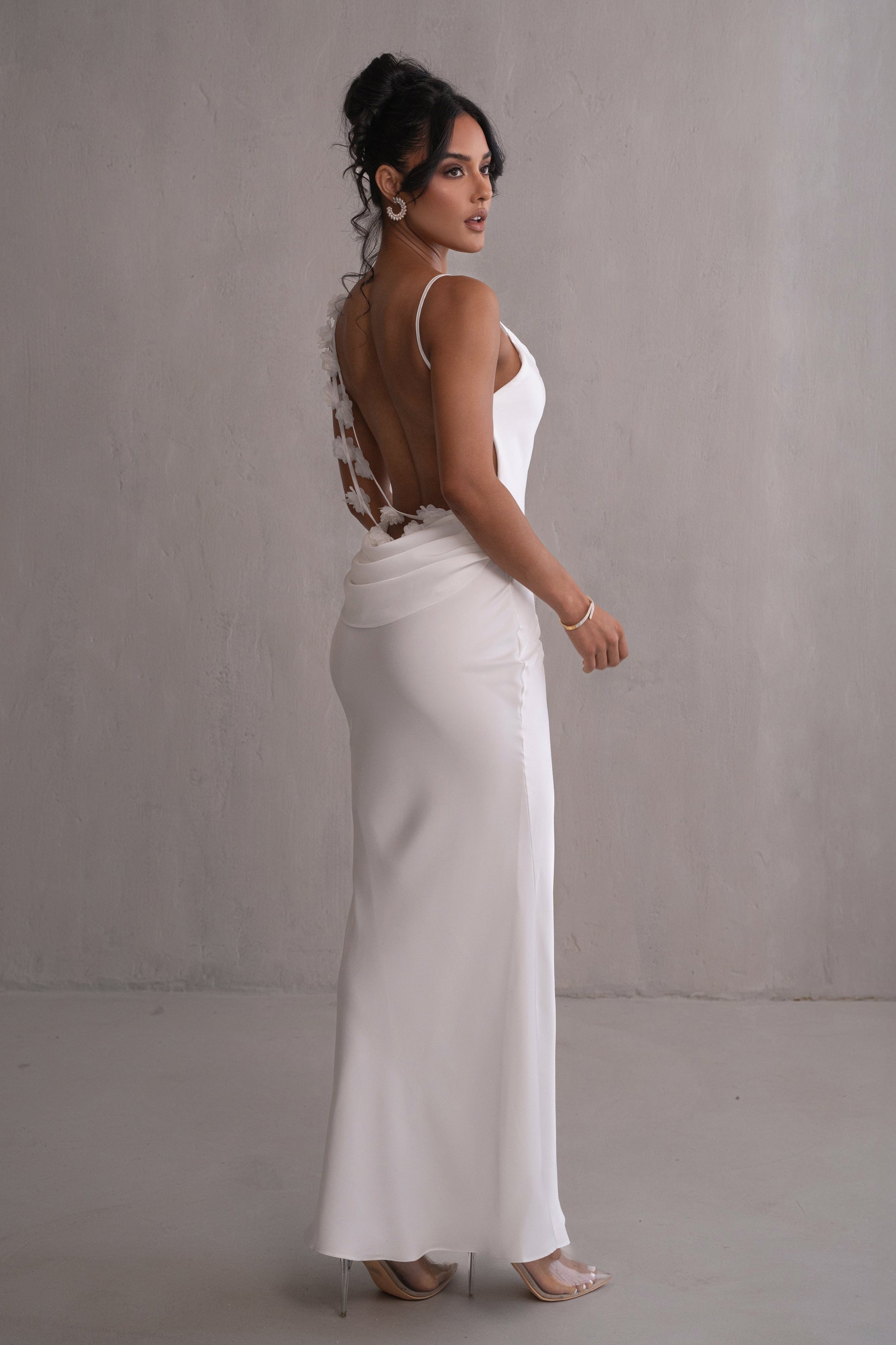 PRE-ORDER Ivory Down The Aisle Satin Gown NEWFASHIONEDGE