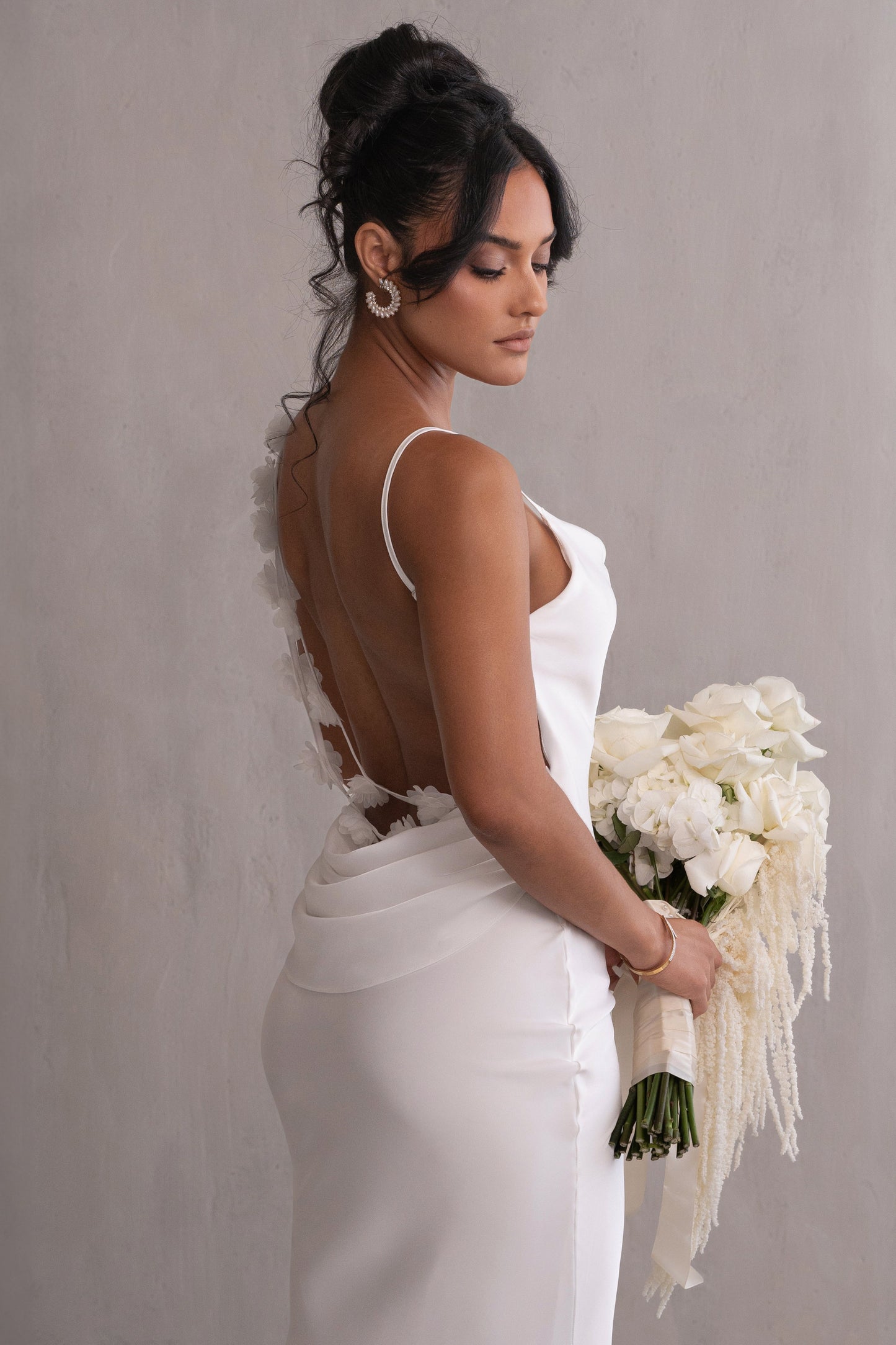 PRE-ORDER Ivory Down The Aisle Satin Gown NEWFASHIONEDGE