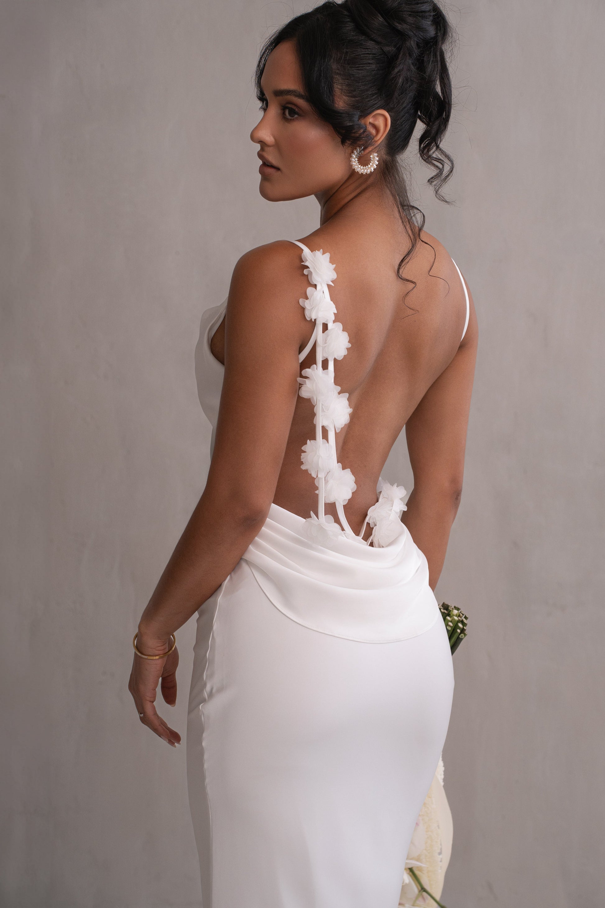 PRE-ORDER Ivory Down The Aisle Satin Gown NEWFASHIONEDGE