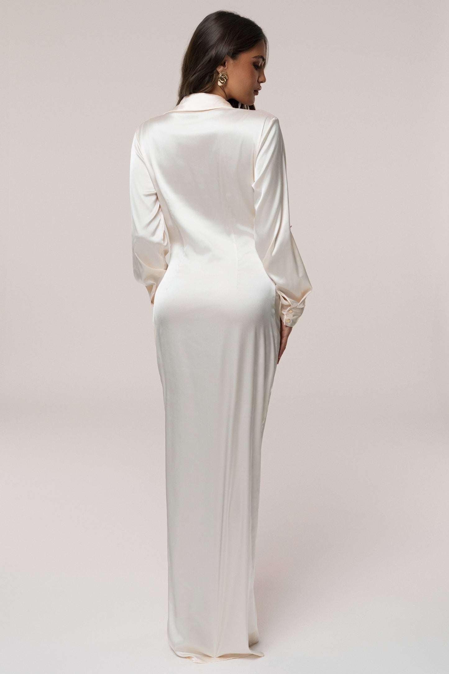 White Arabella Satin Maxi Dress JLUXLABEL