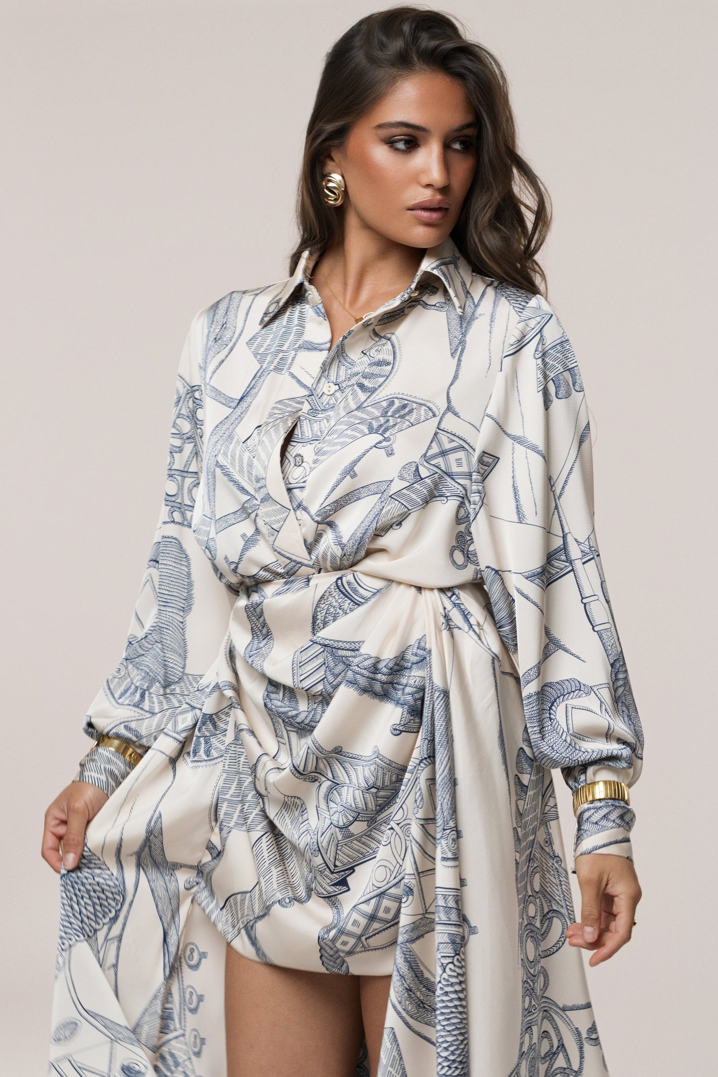 PRE-ORDER Ivory Print Ameena Print Skirt Set
