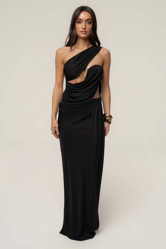 Black Empress of Hearts Maxi Gown JLUXLABEL