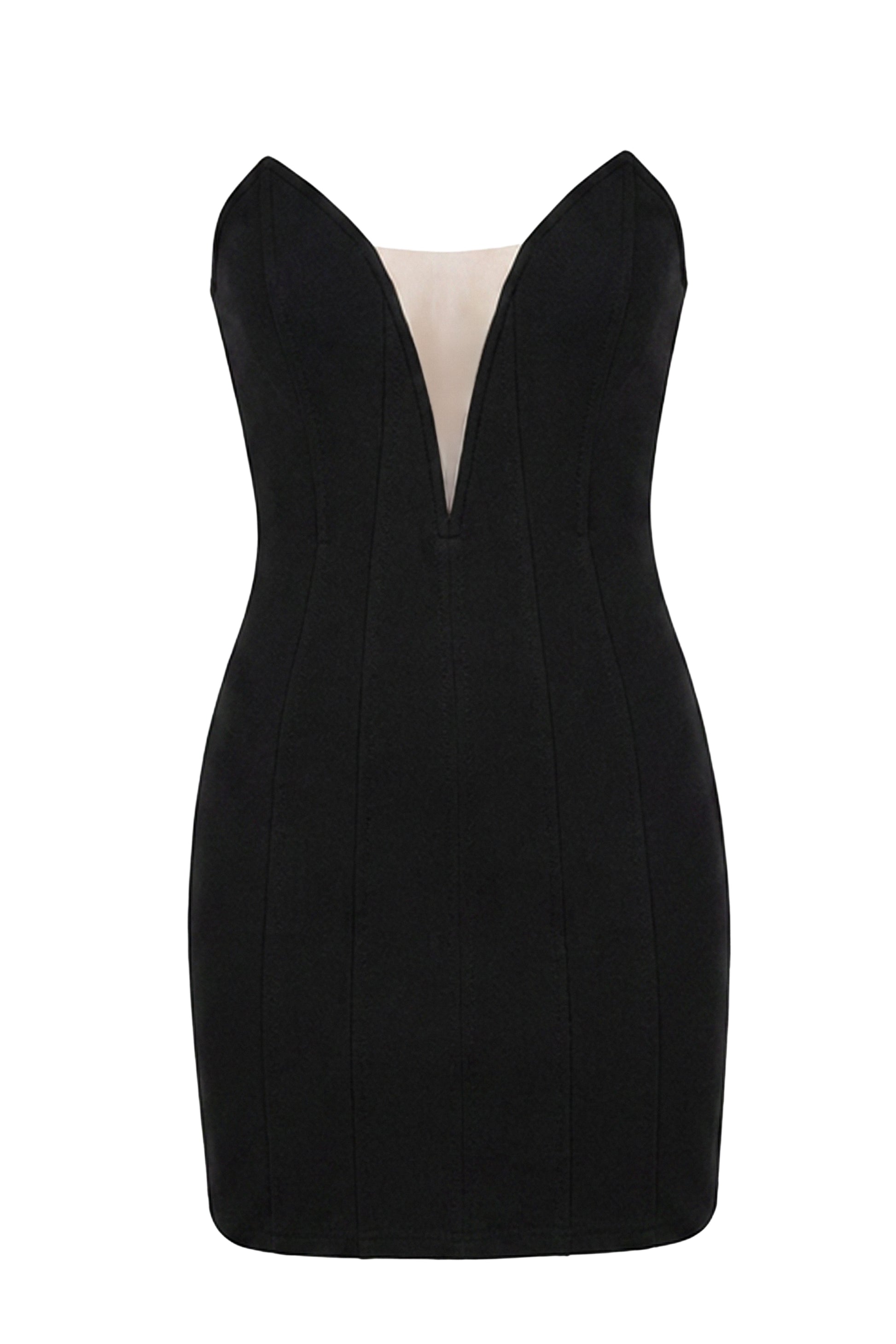 Black Gilded Radiance Mini Dress JLUXLABEL