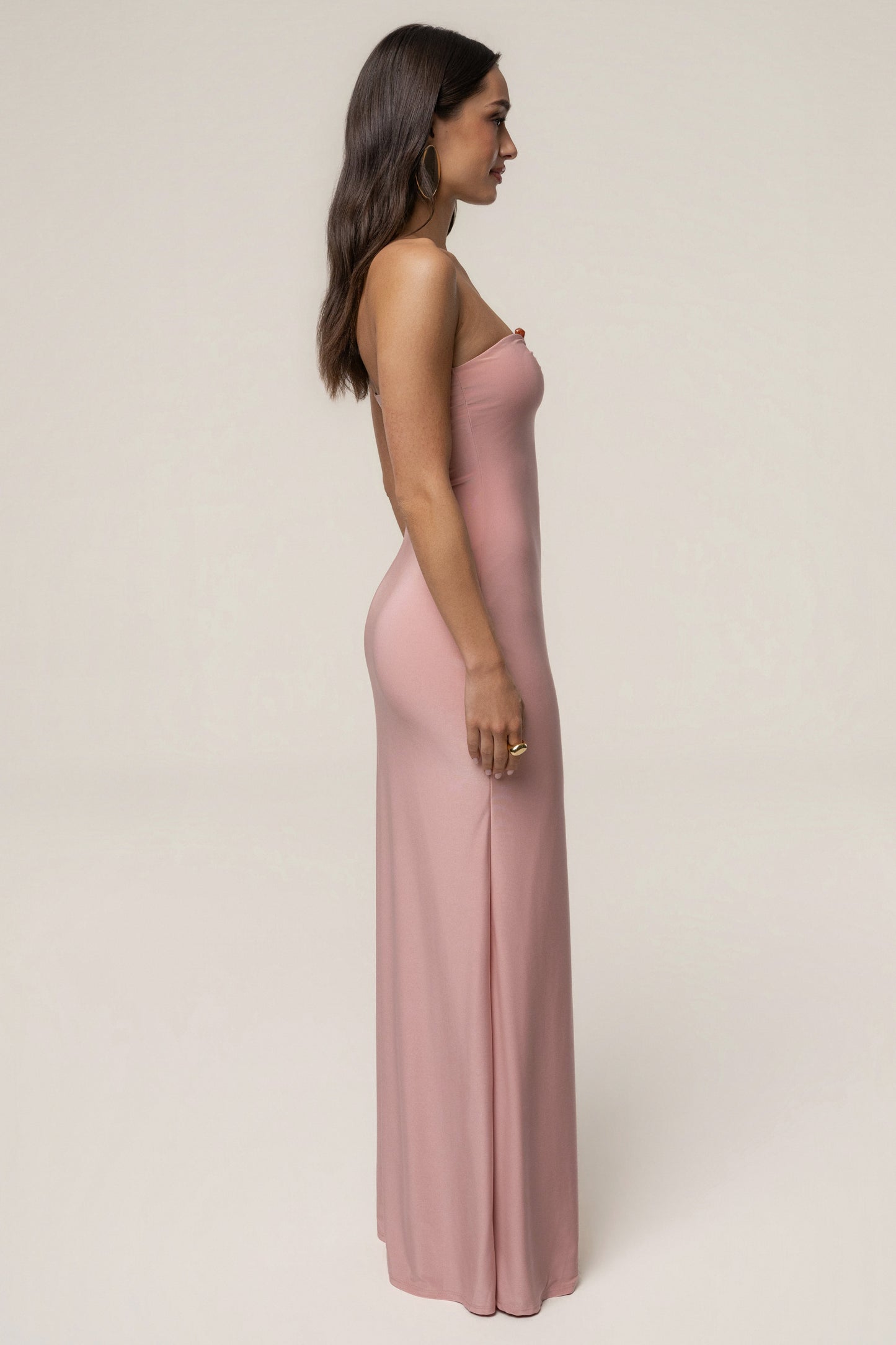 Dusty Rose Drift Serenity Maxi Dress JLUXLABEL
