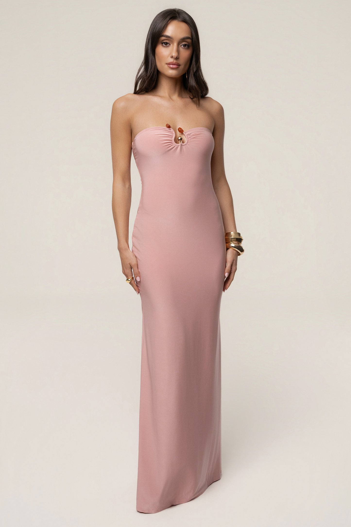Dusty Rose Drift Serenity Maxi Dress JLUXLABEL