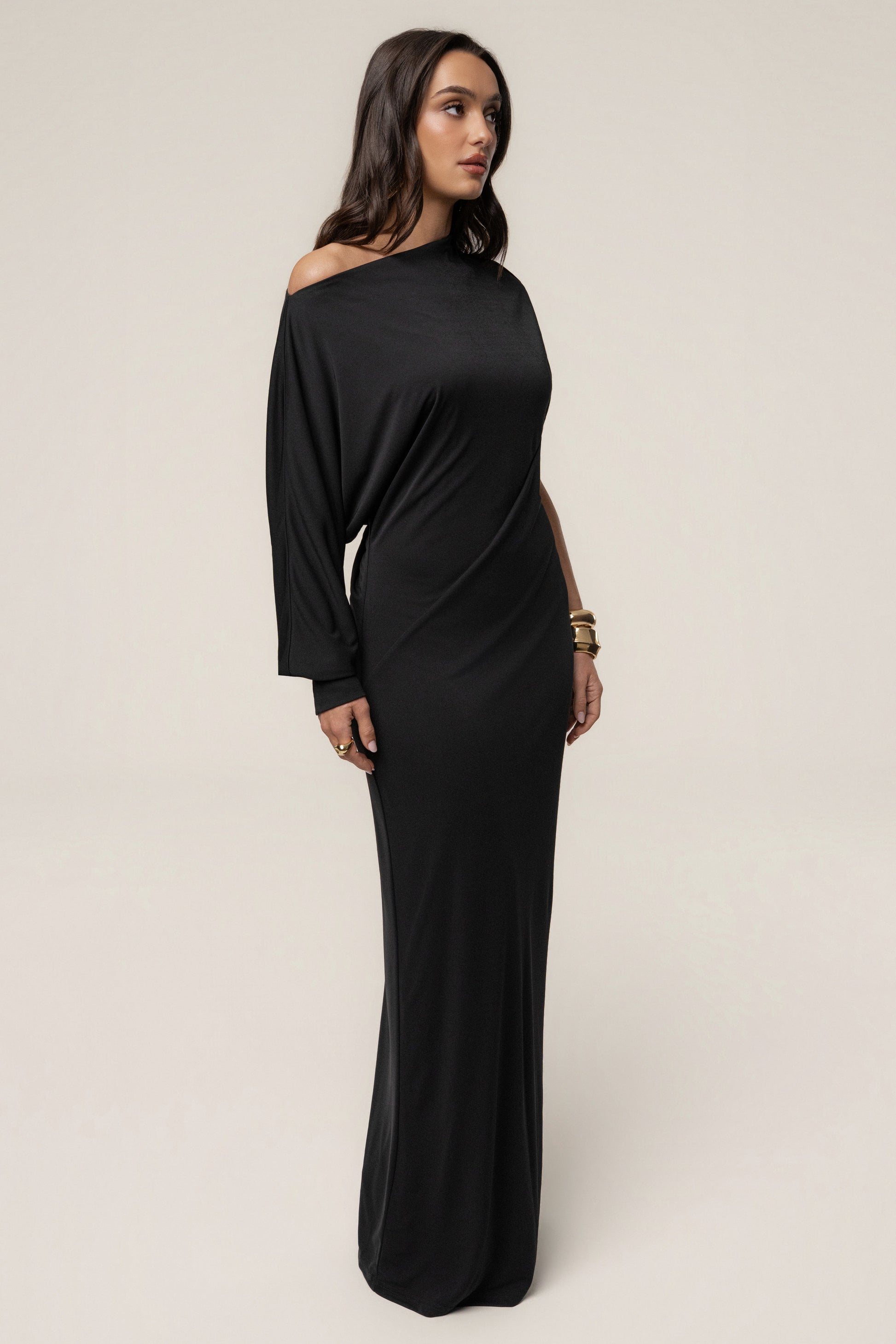 Black Winter Jewel Maxi Dress JLUXLABEL
