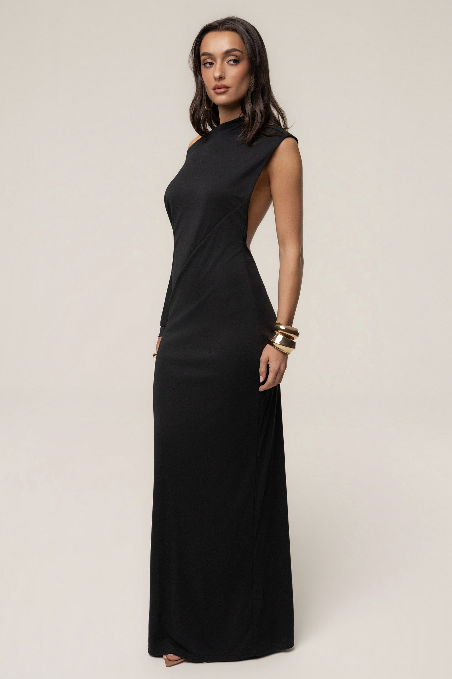 Black Winter Jewel Maxi Dress JLUXLABEL