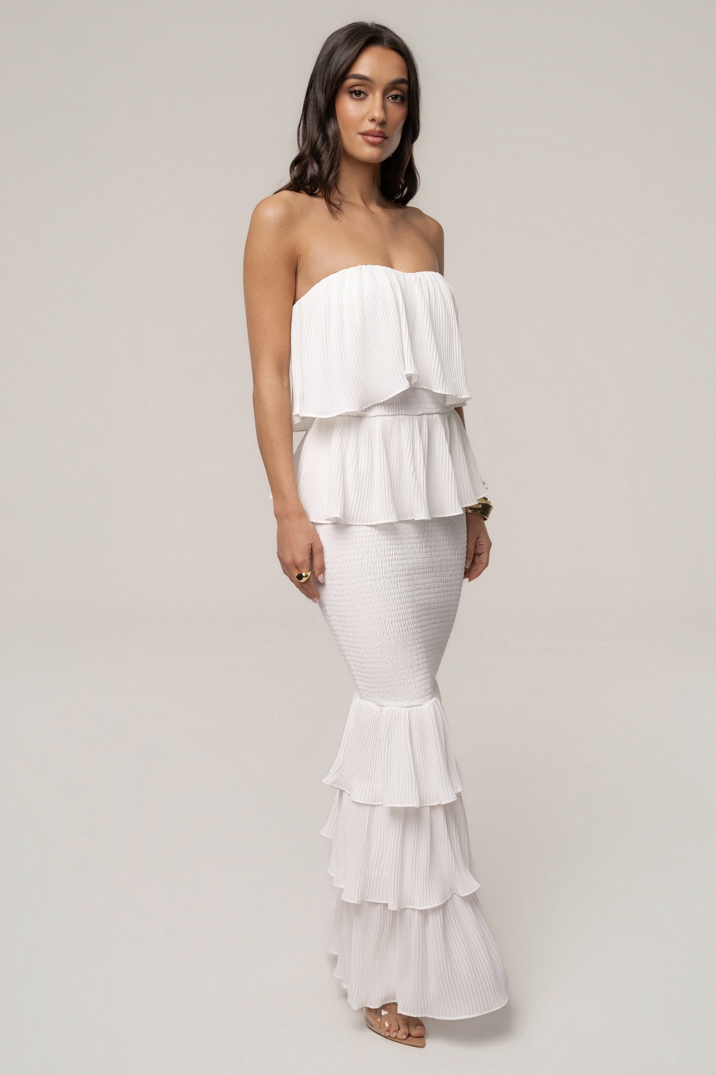 Ivory Casa Blanca Ruffle Dress JLUXLABEL