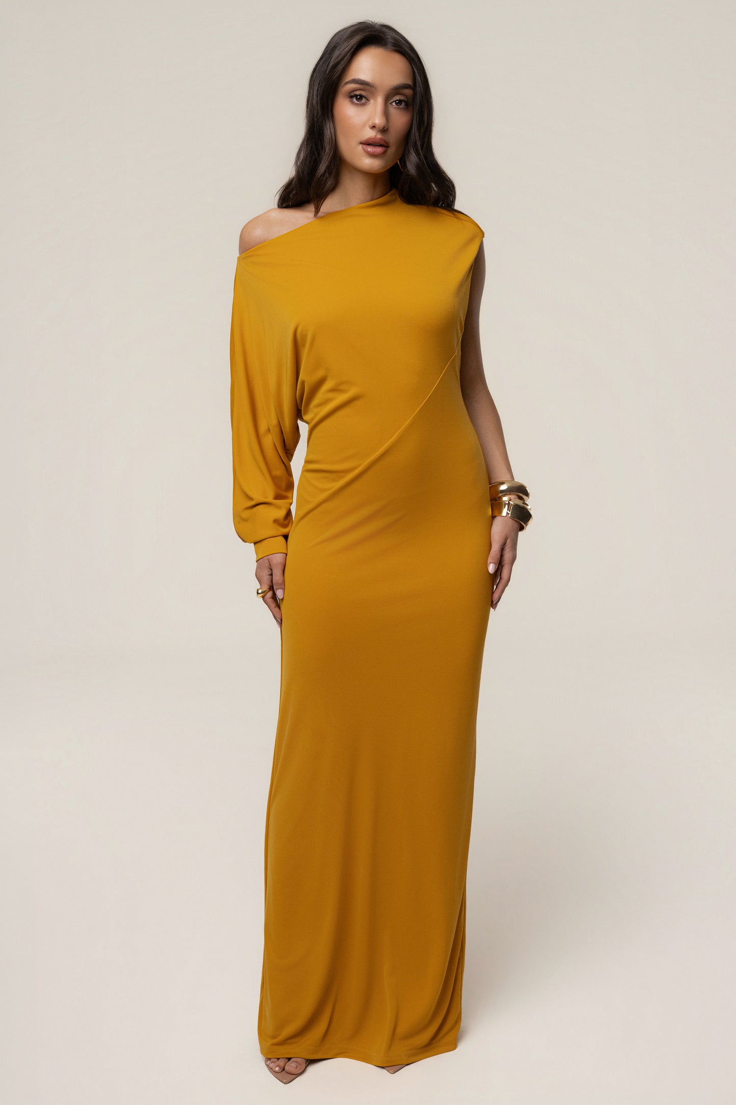 Yellow Winter Jewel Maxi Dress JLUXLABEL