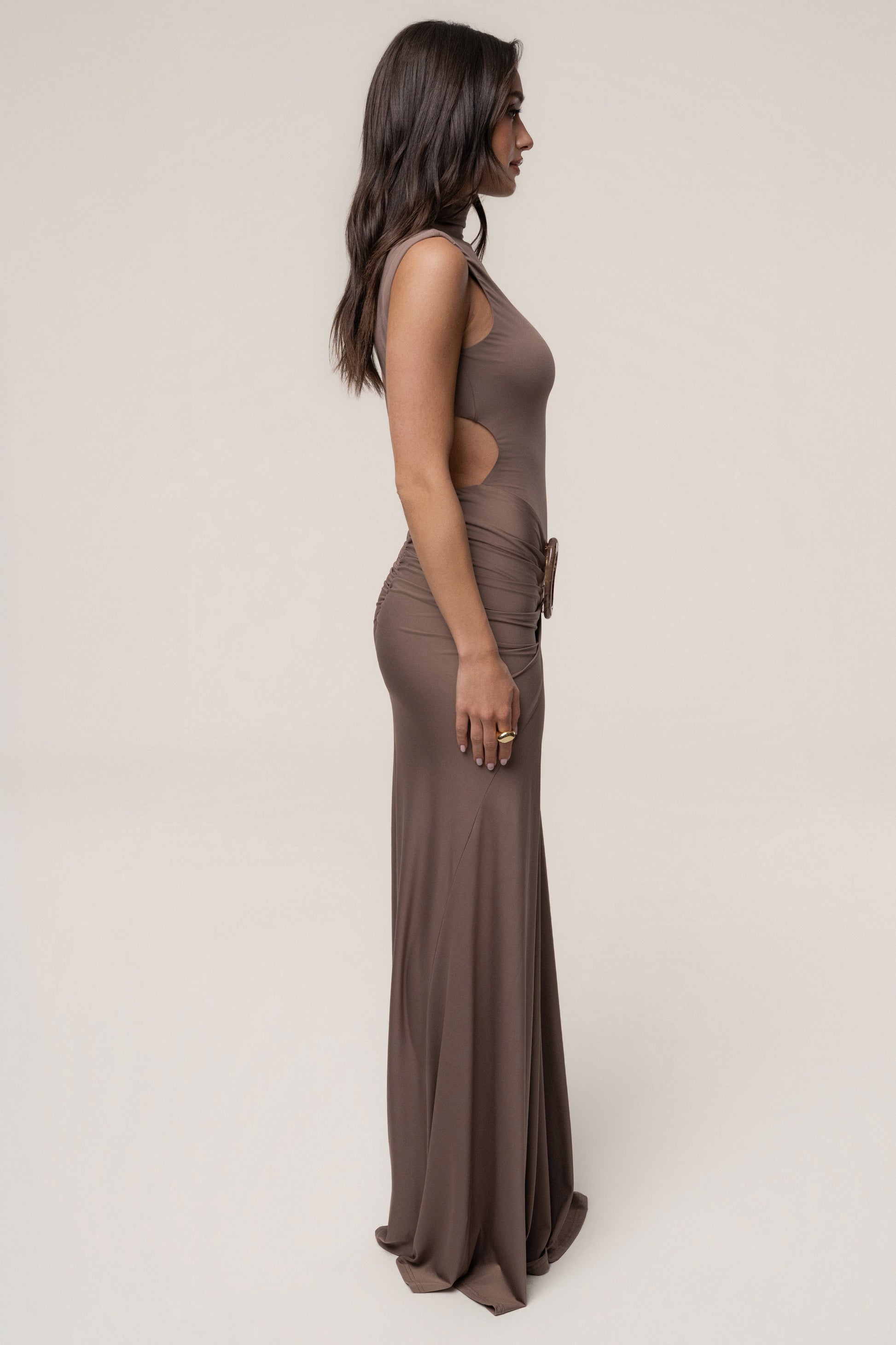 Mocha Kora Sleeveless Maxi Dress JLUXLABEL
