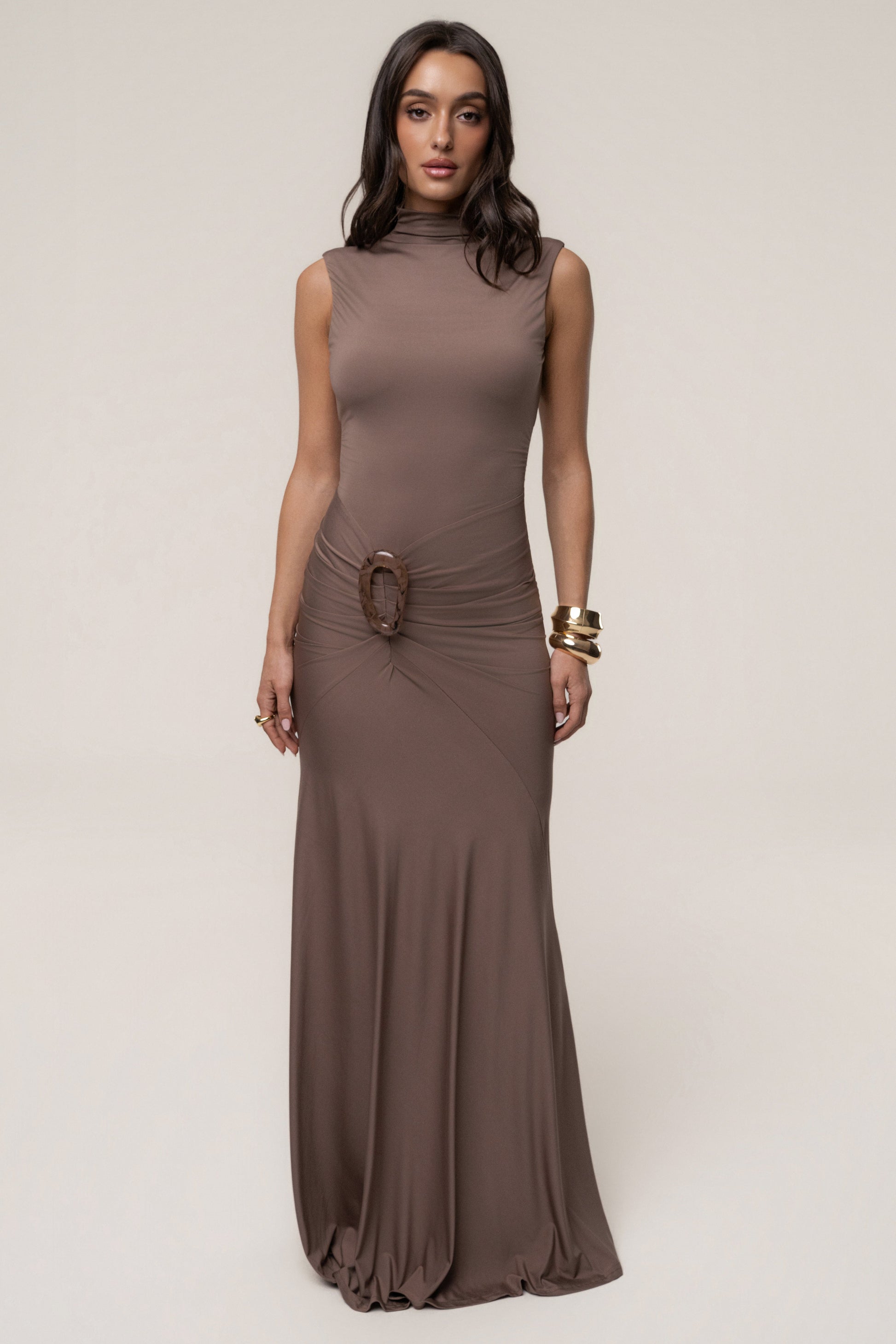 Mocha Kora Sleeveless Maxi Dress JLUXLABEL