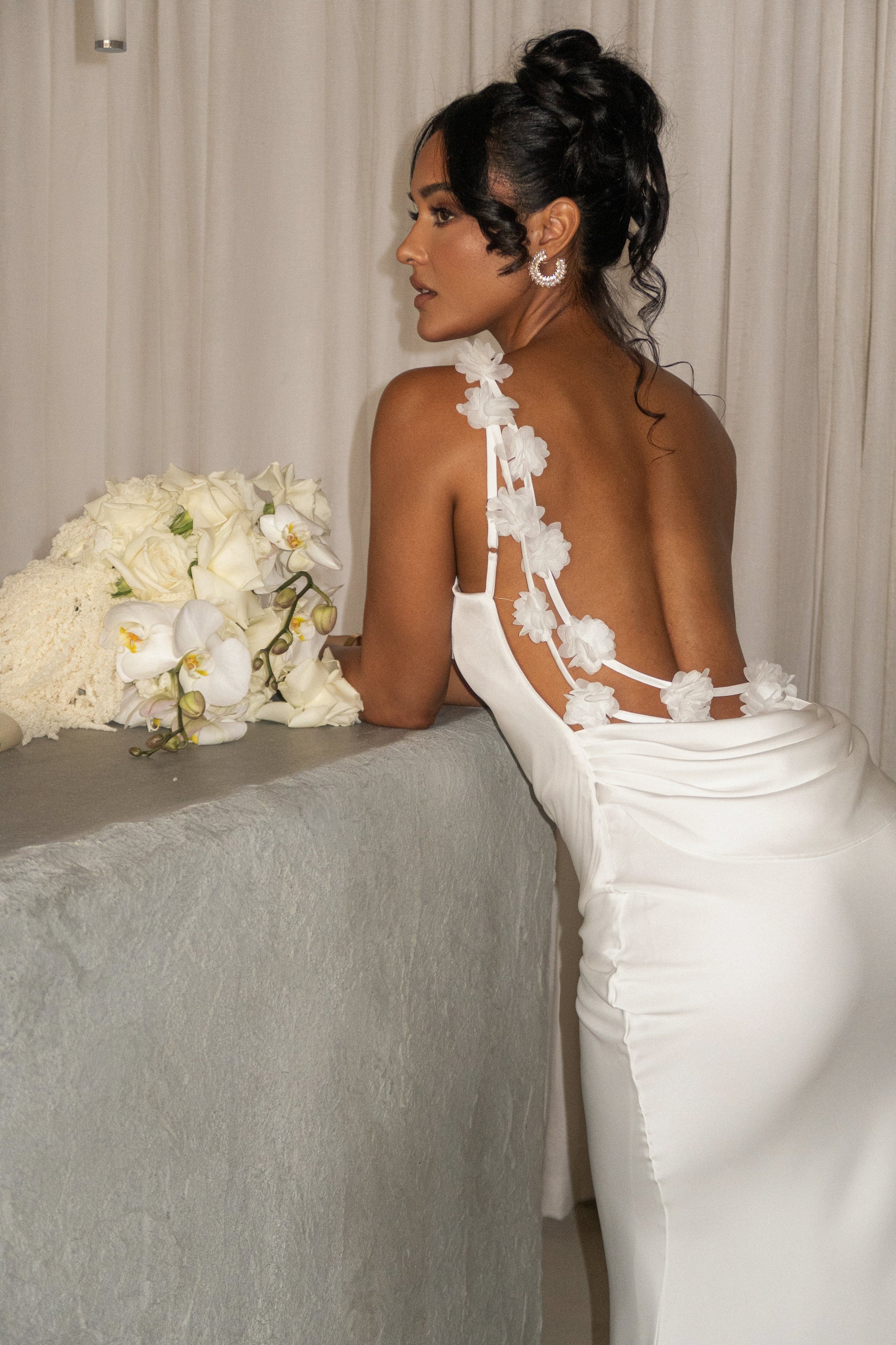 PRE-ORDER Ivory Down The Aisle Satin Gown NEWFASHIONEDGE