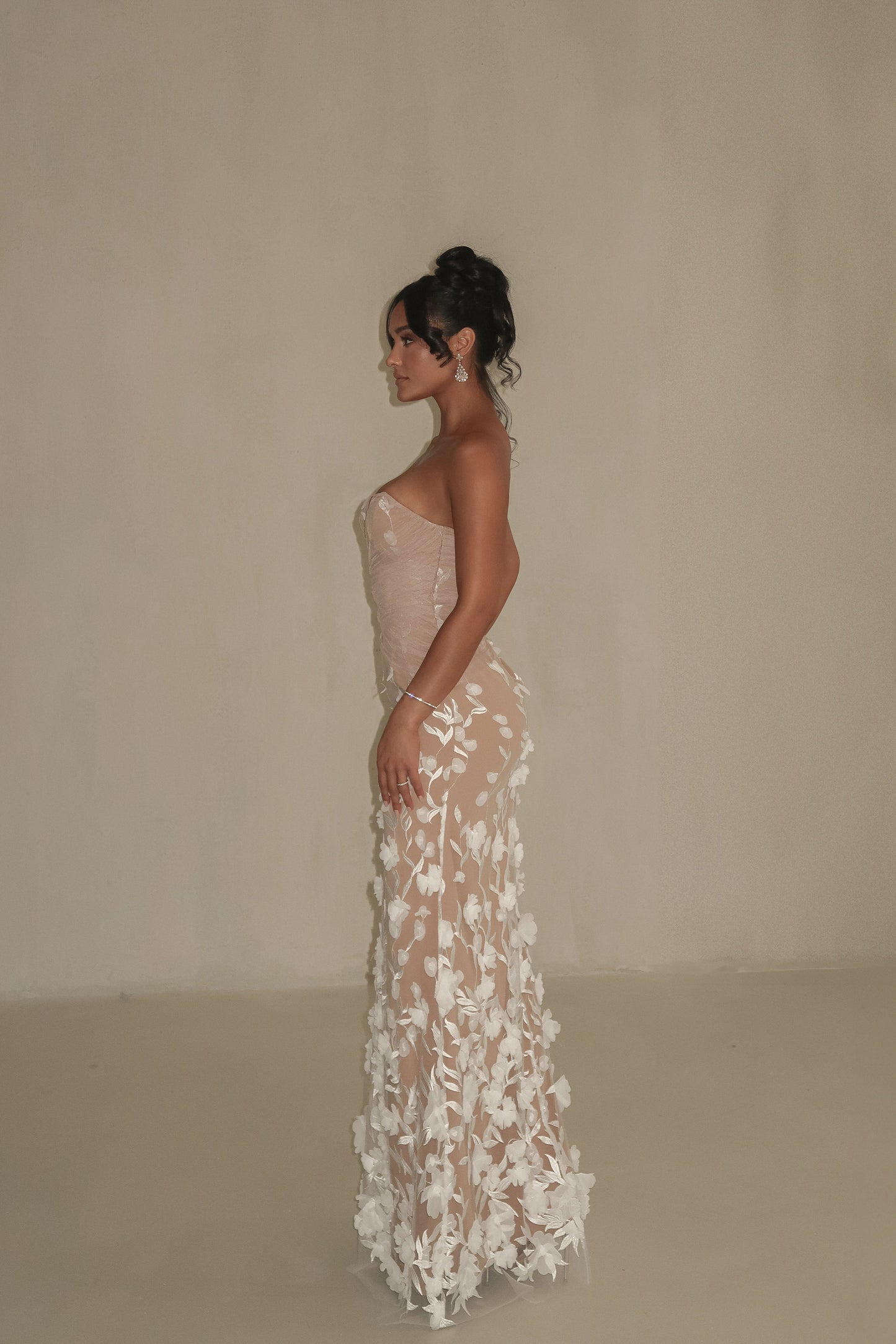 Ivory Everlasting Embroidered Gown NEWFASHIONEDGE