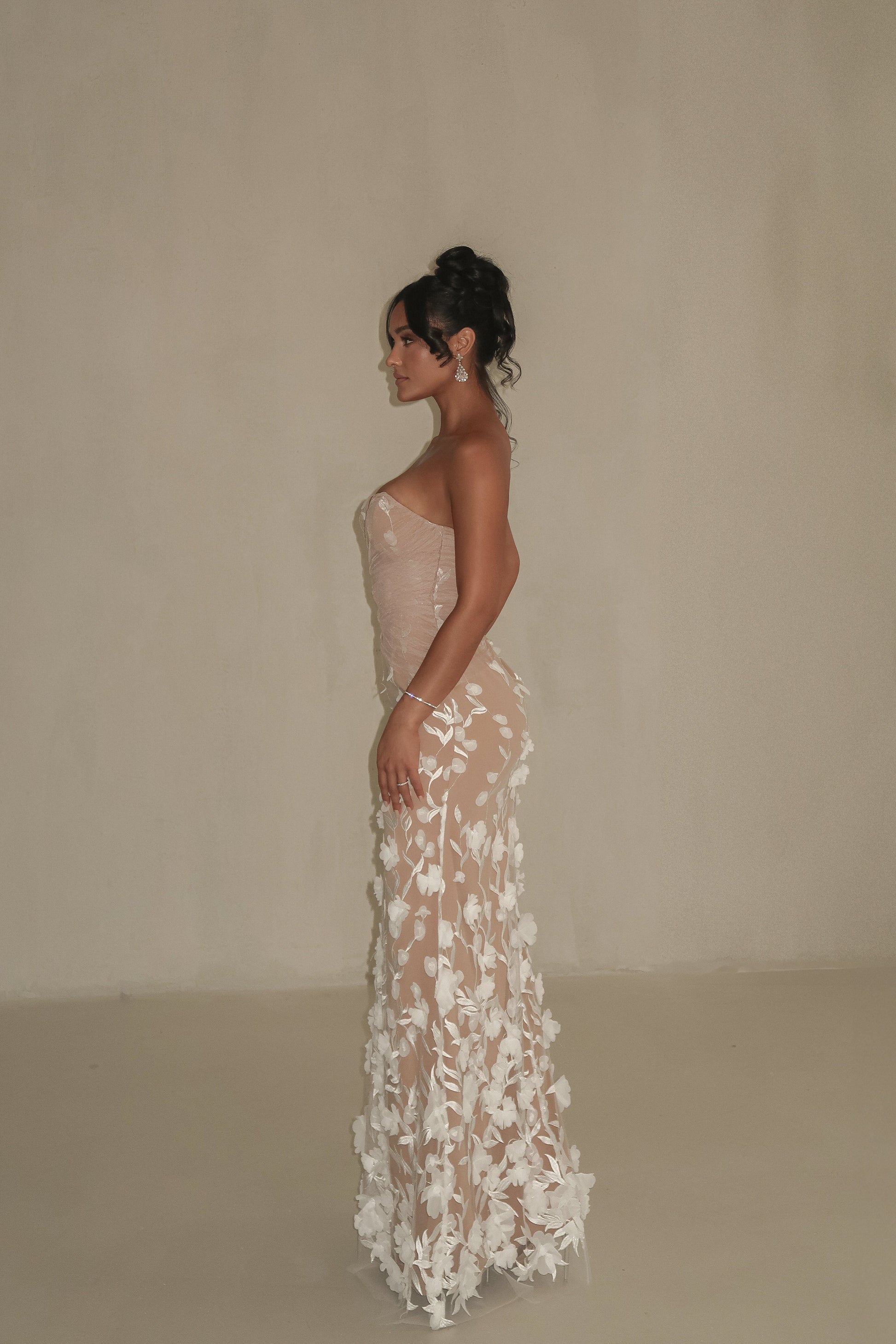 Ivory Everlasting Embroidered Gown NEWFASHIONEDGE