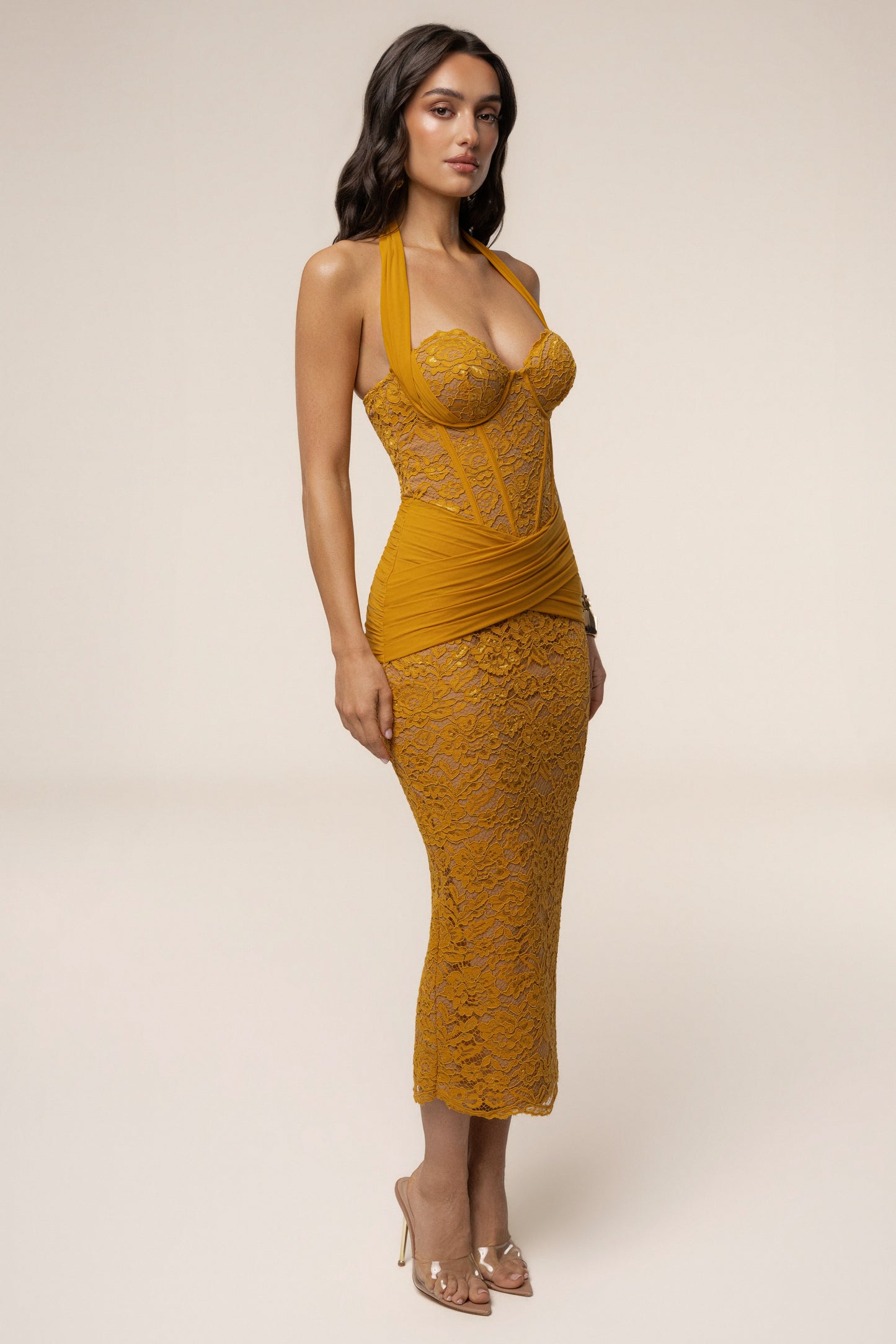 PRE-ORDER Yellow Royal Romance Halter Dress