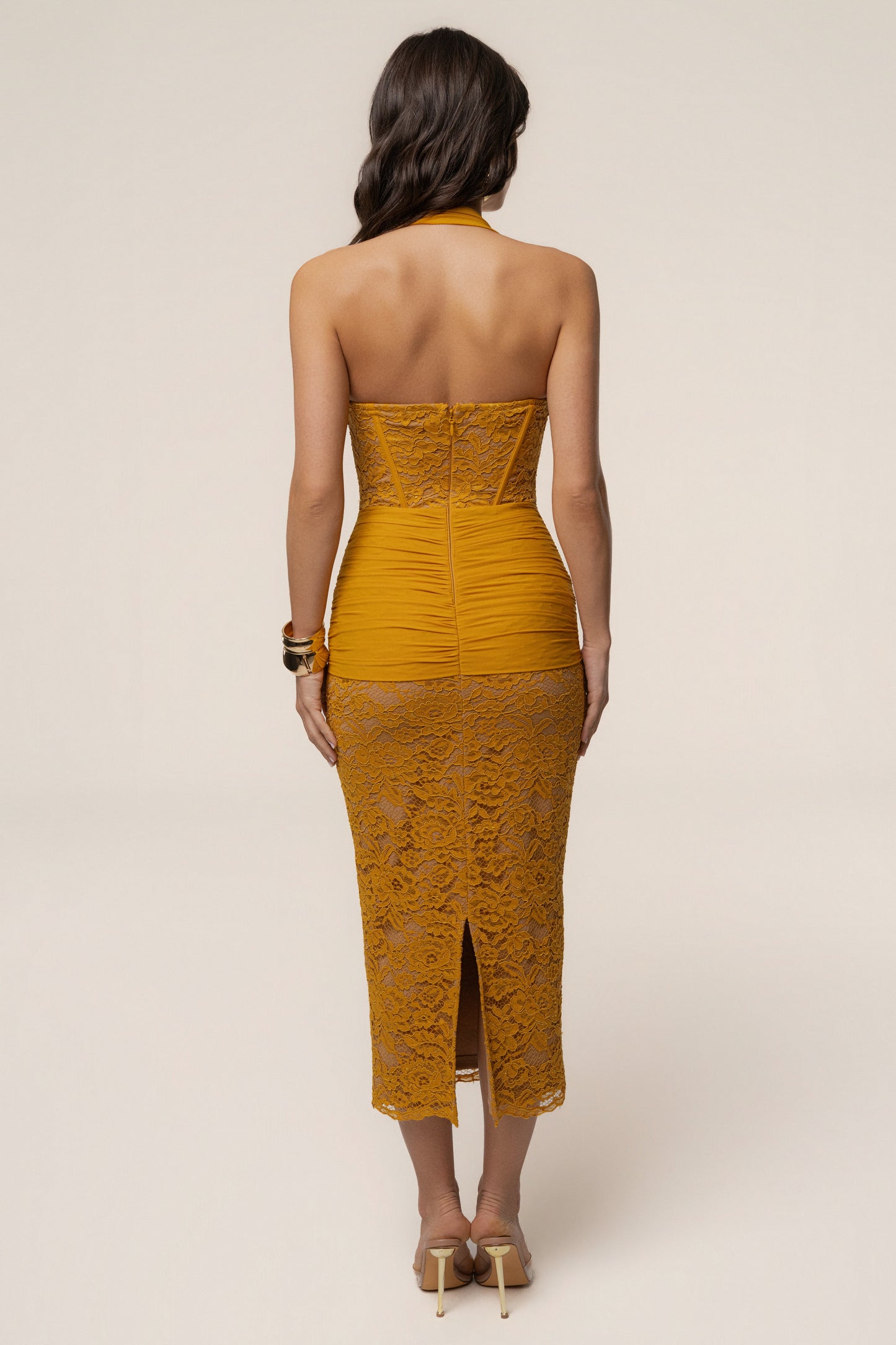 PRE-ORDER Yellow Royal Romance Halter Dress NEWFASHIONEDGE