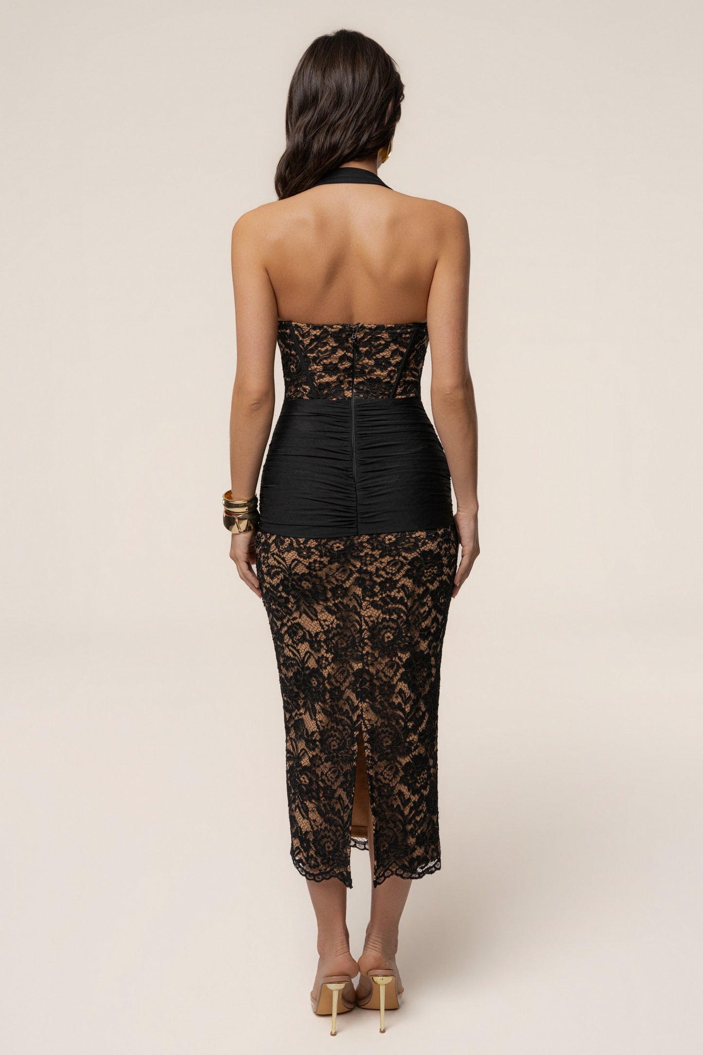 PRE-ORDER Black Royal Romance Halter Dress NEWFASHIONEDGE