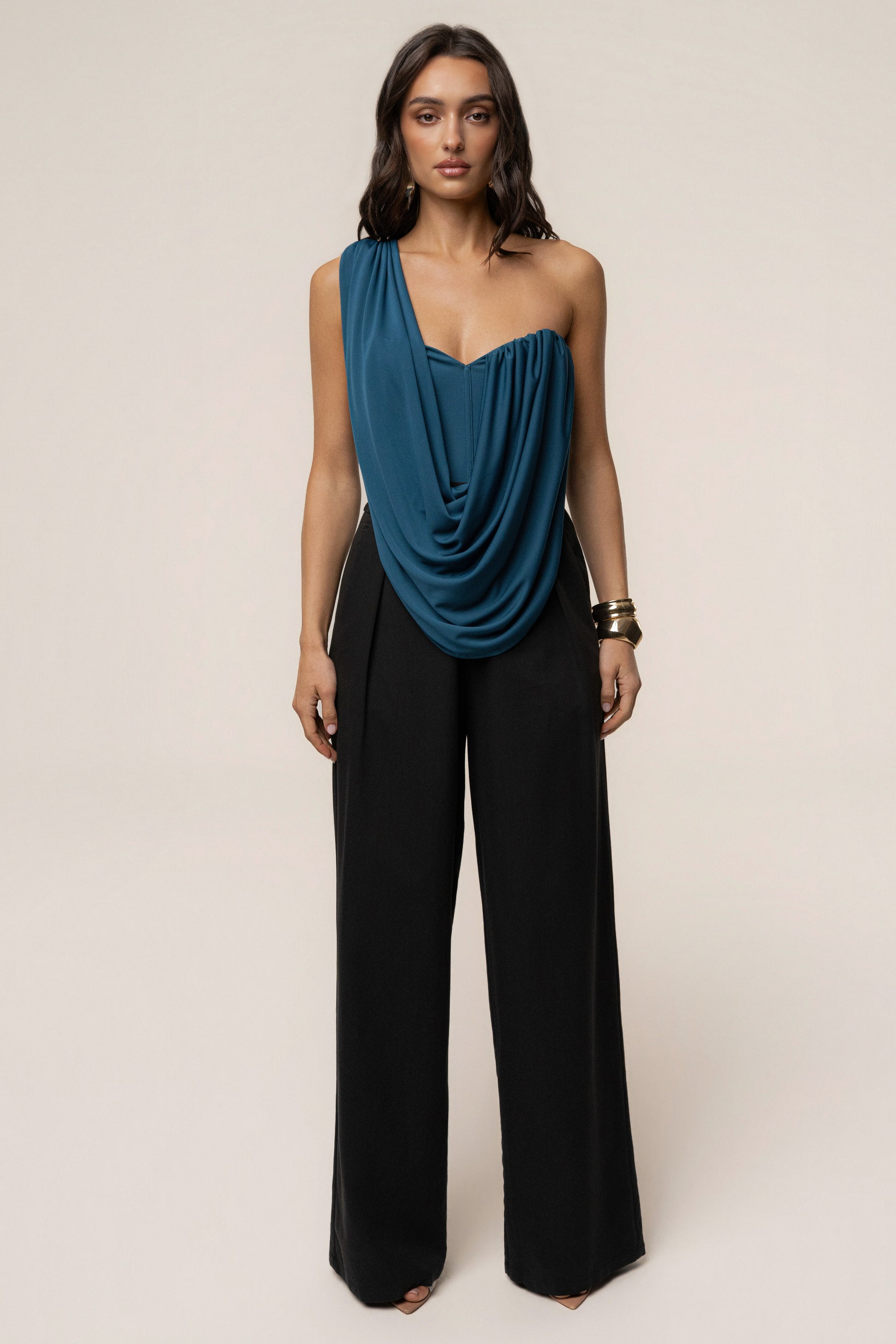 Dark Teal Night Bloom Bodysuit JLUXLABEL