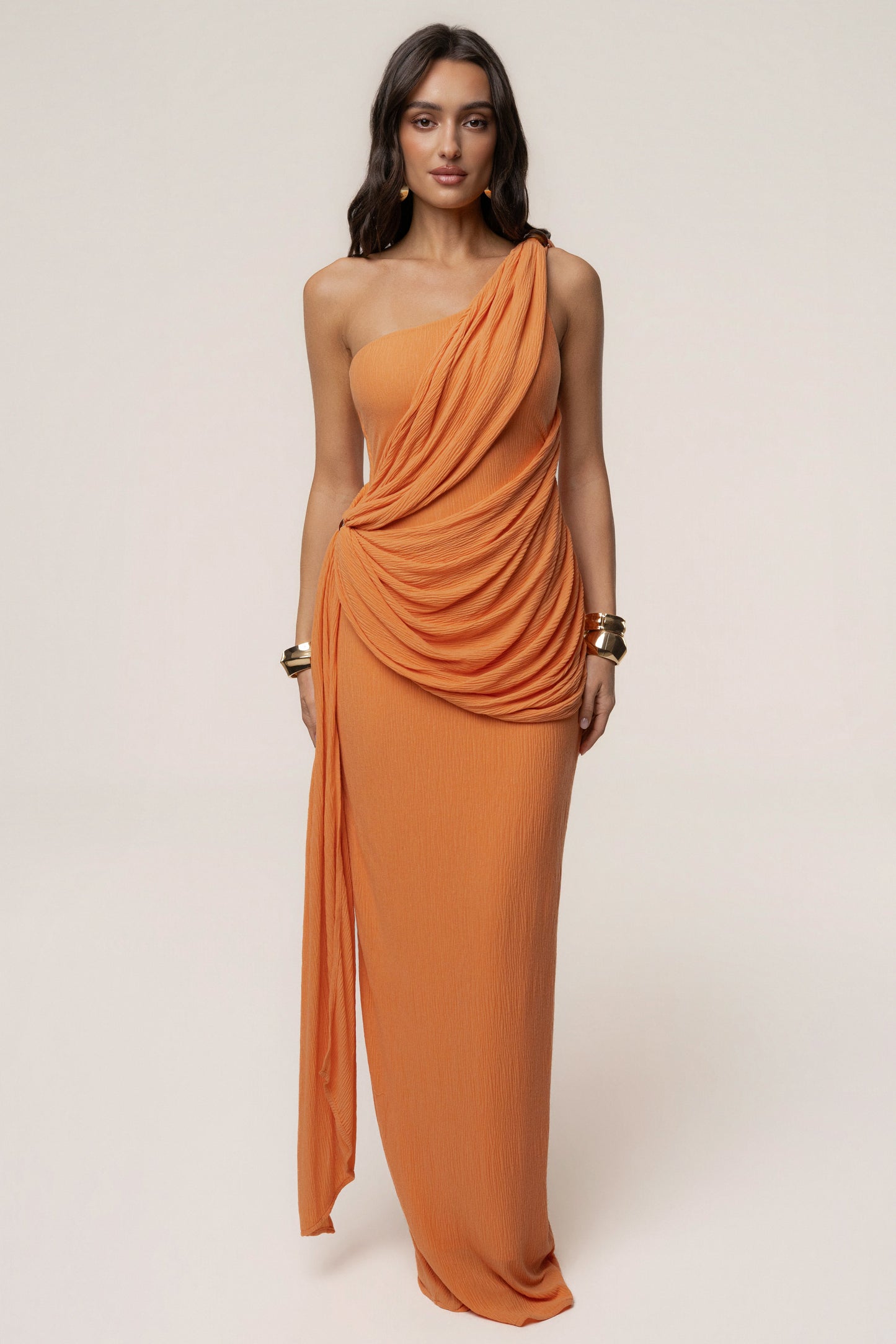 Coral Rich Mocha Wrap Dress JLUXLABEL