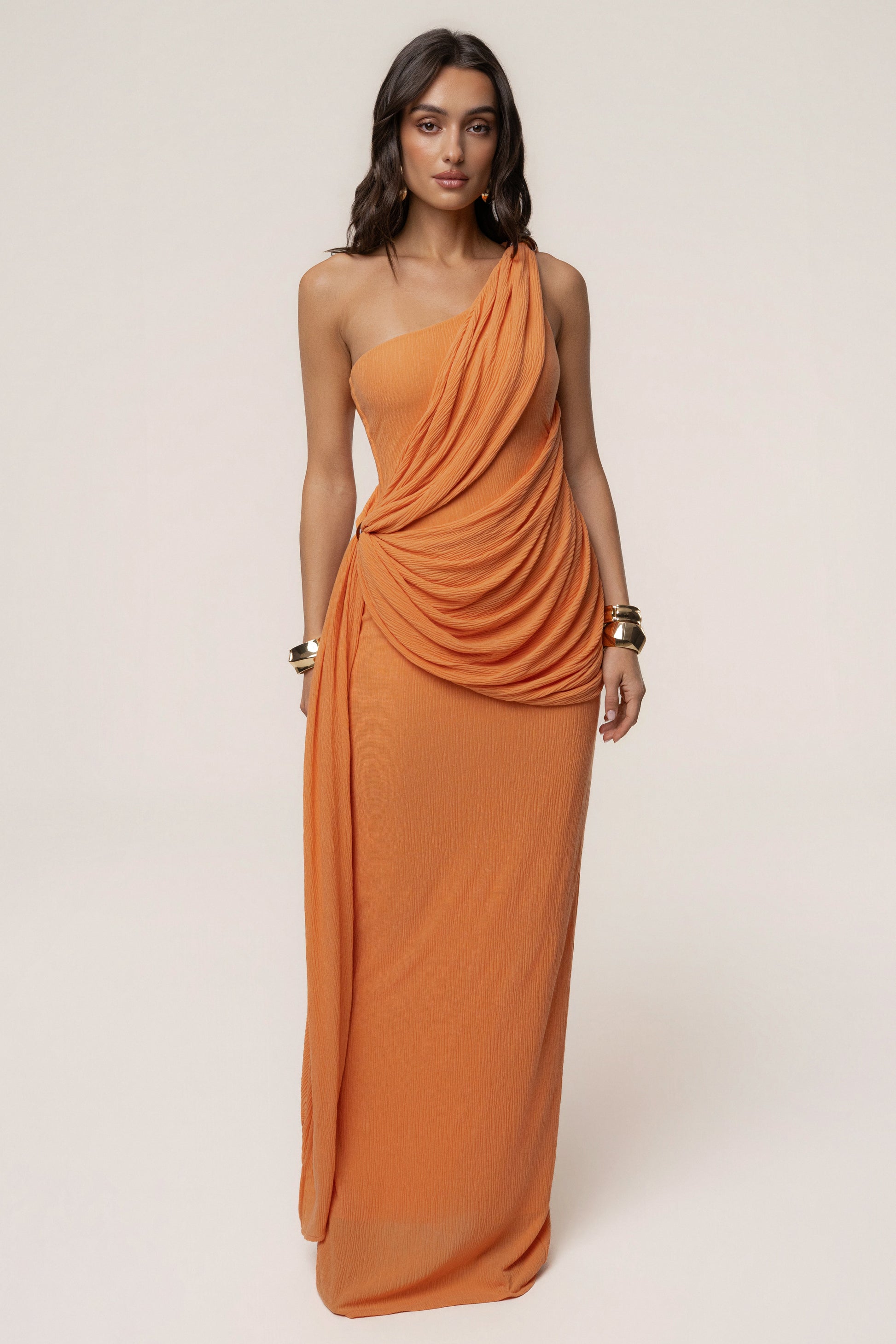 Coral Rich Mocha Wrap Dress JLUXLABEL