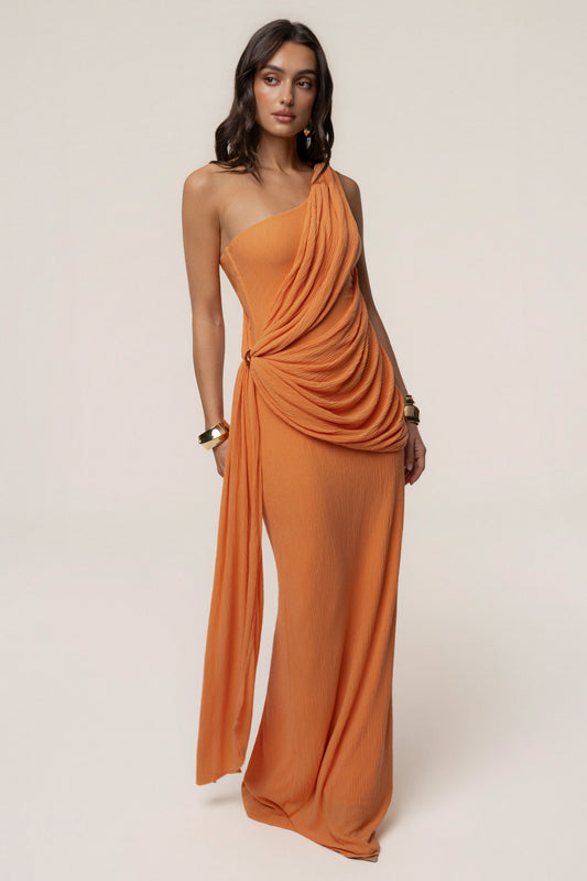 Coral Rich Mocha Wrap Dress JLUXLABEL