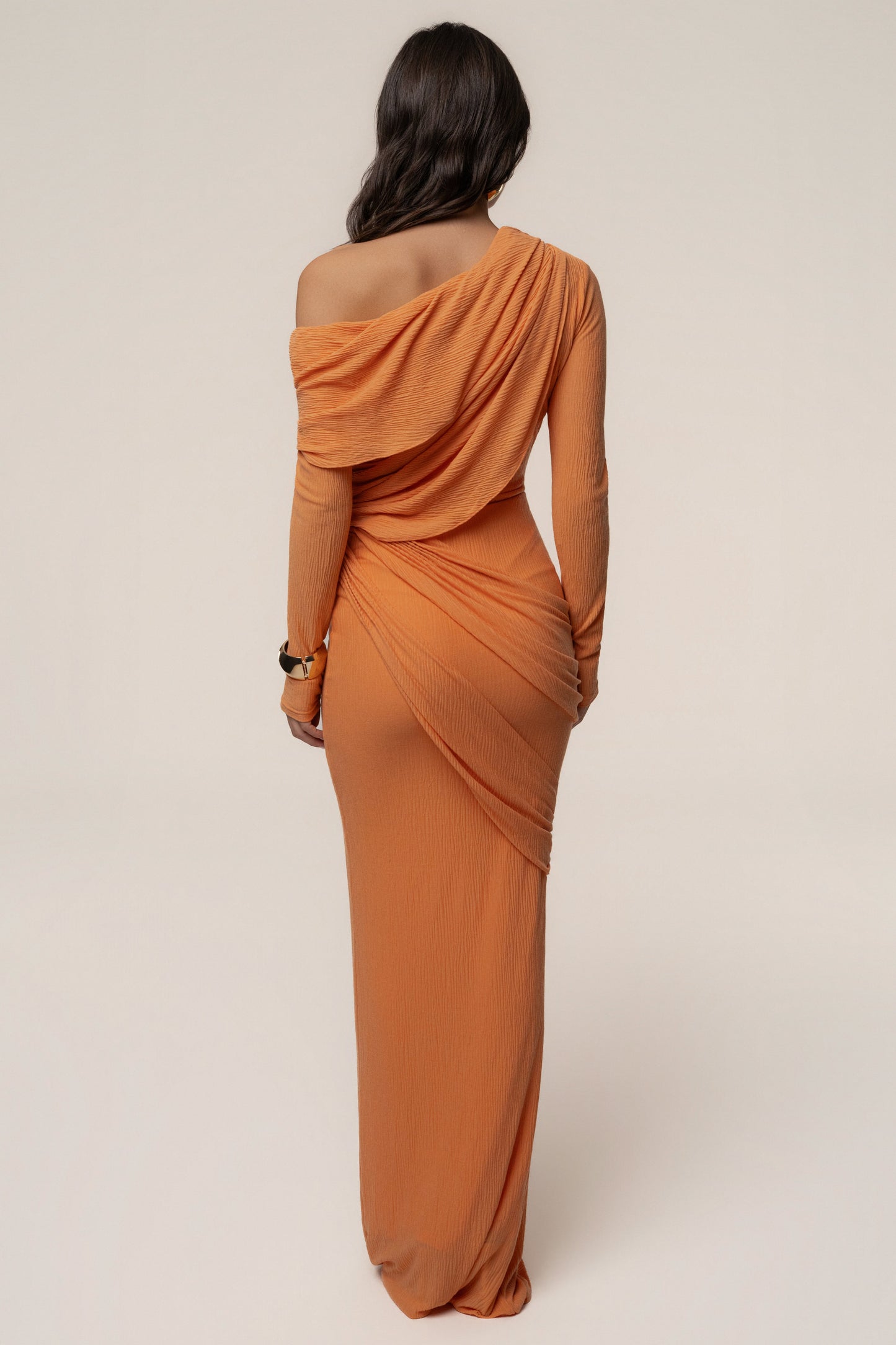 Coral Textured One Shoulder Bodysuit JLUXLABEL