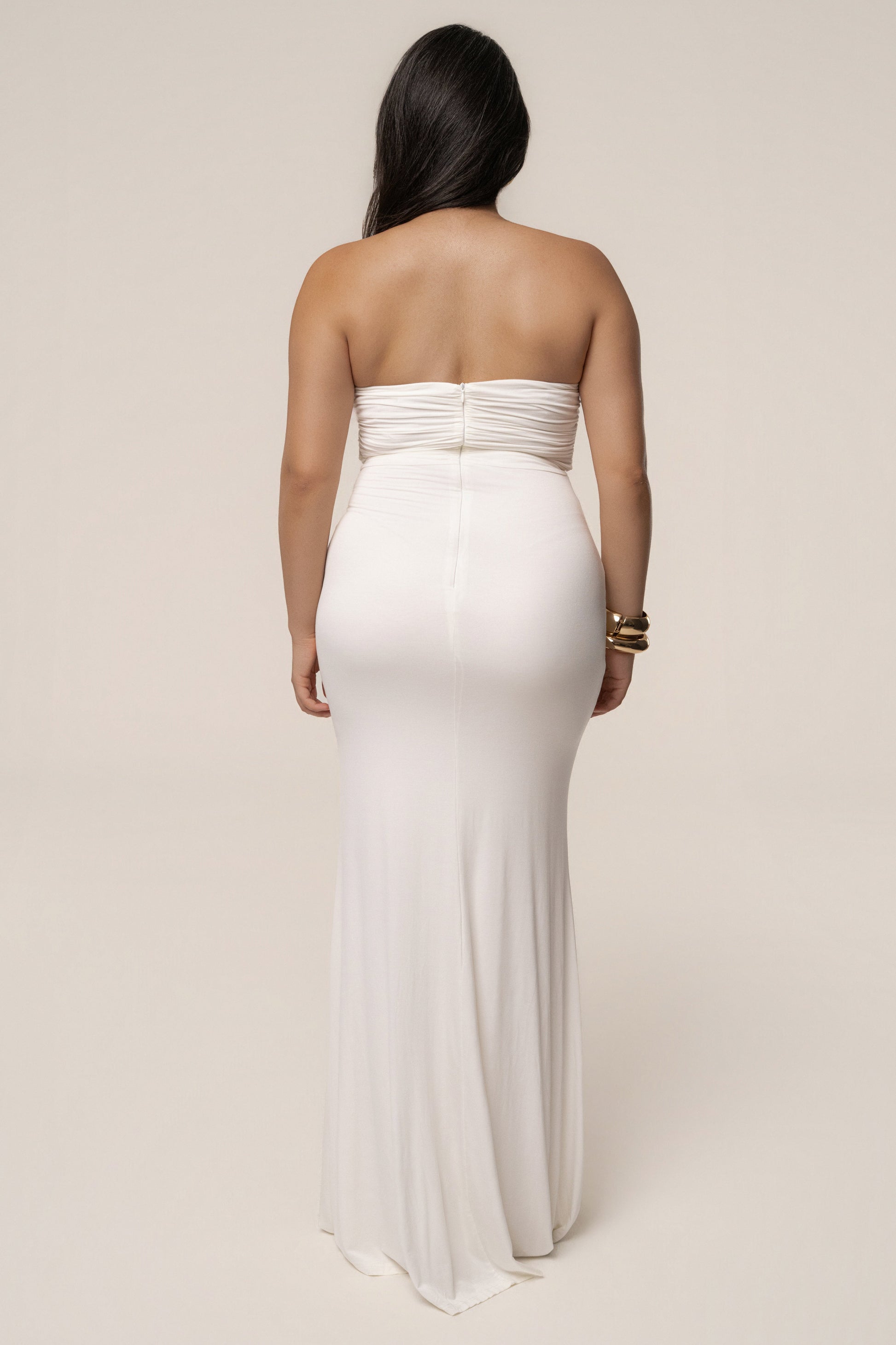 Ivory Athena Cutout Maxi Dress JLUXLABEL