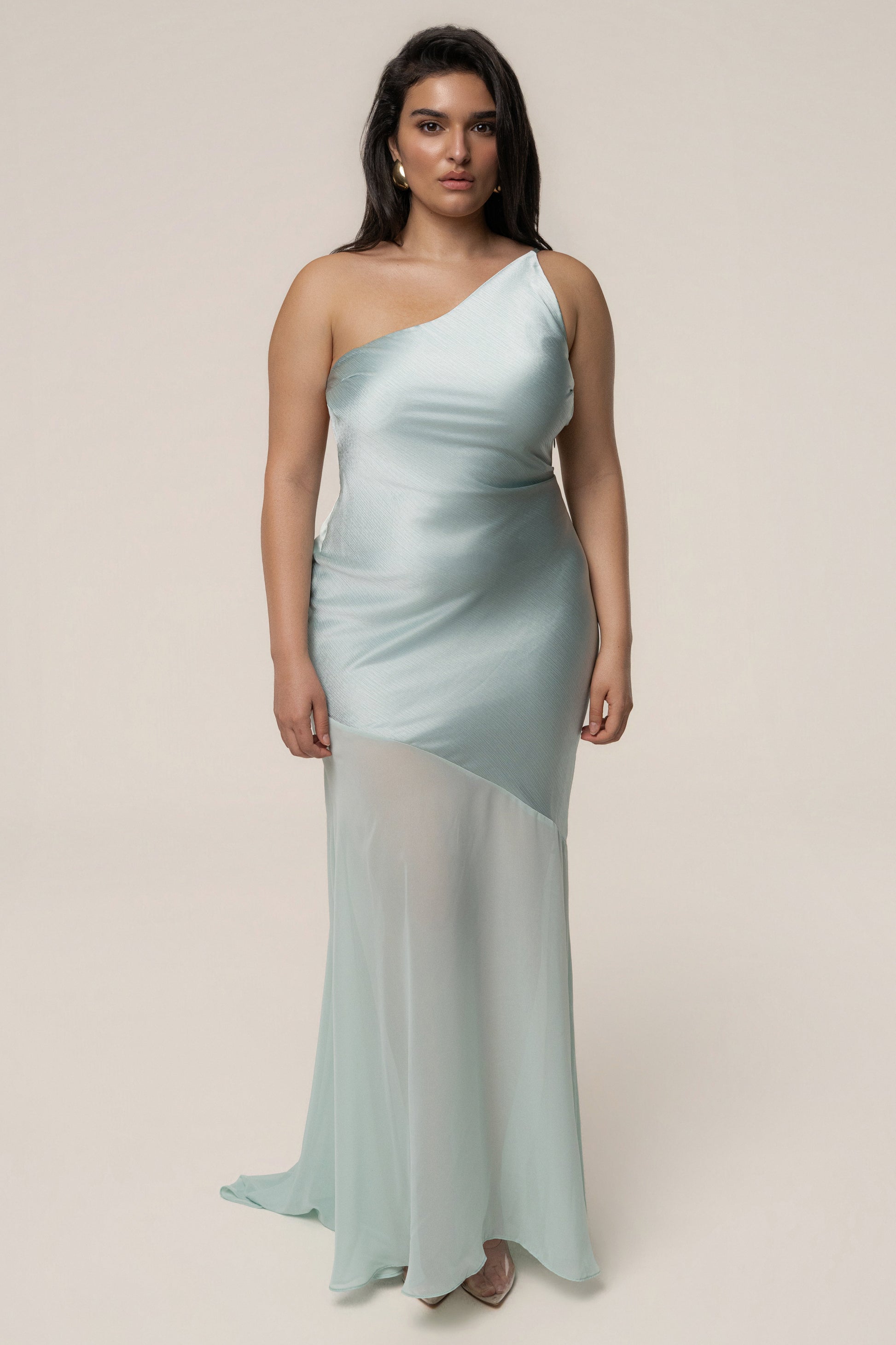 Blue Olivia  One Shoulder Maxi Dress JLUXLABEL
