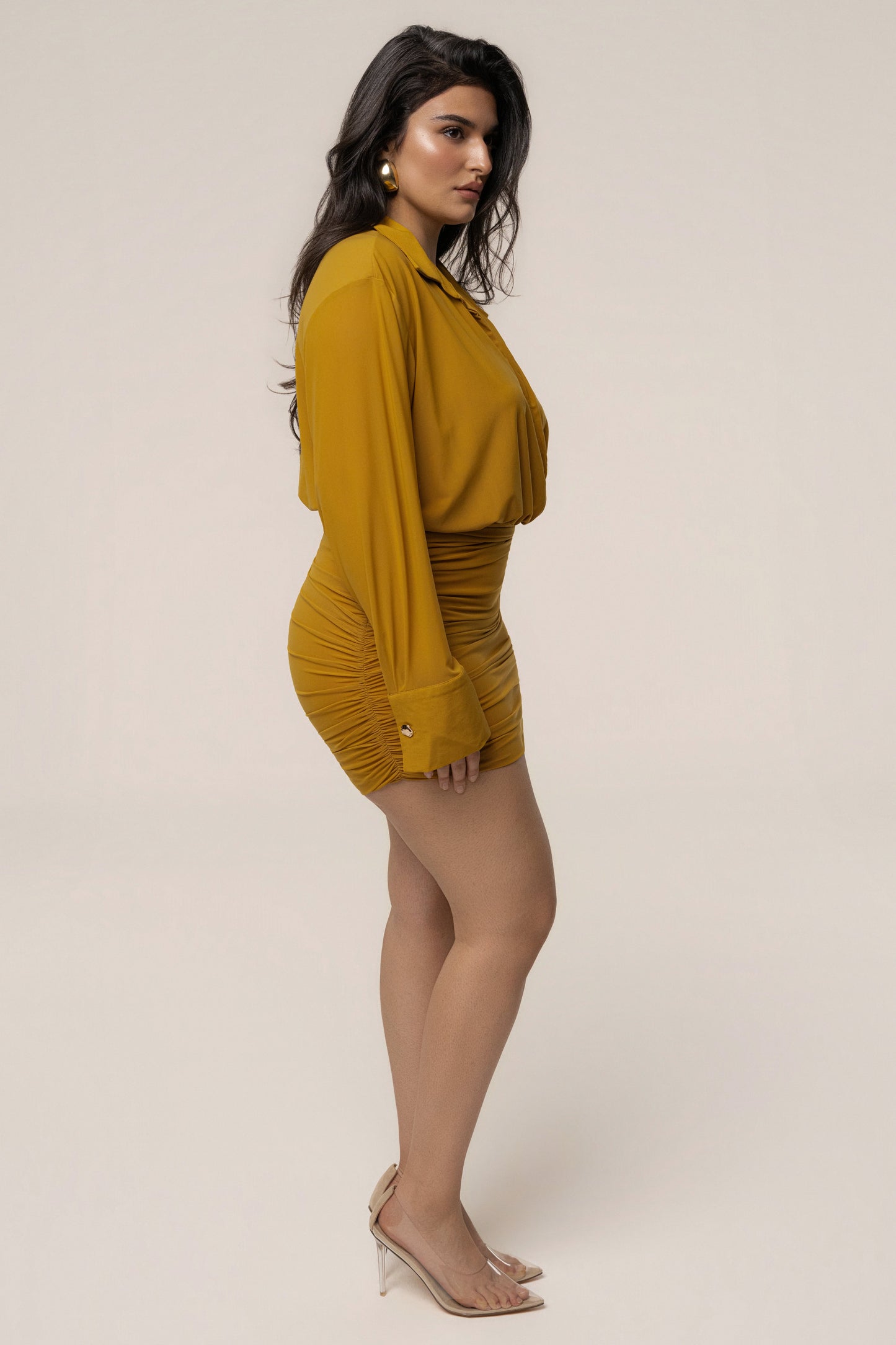 Lime Leah Plunge Mini Dress NEWFASHIONEDGE